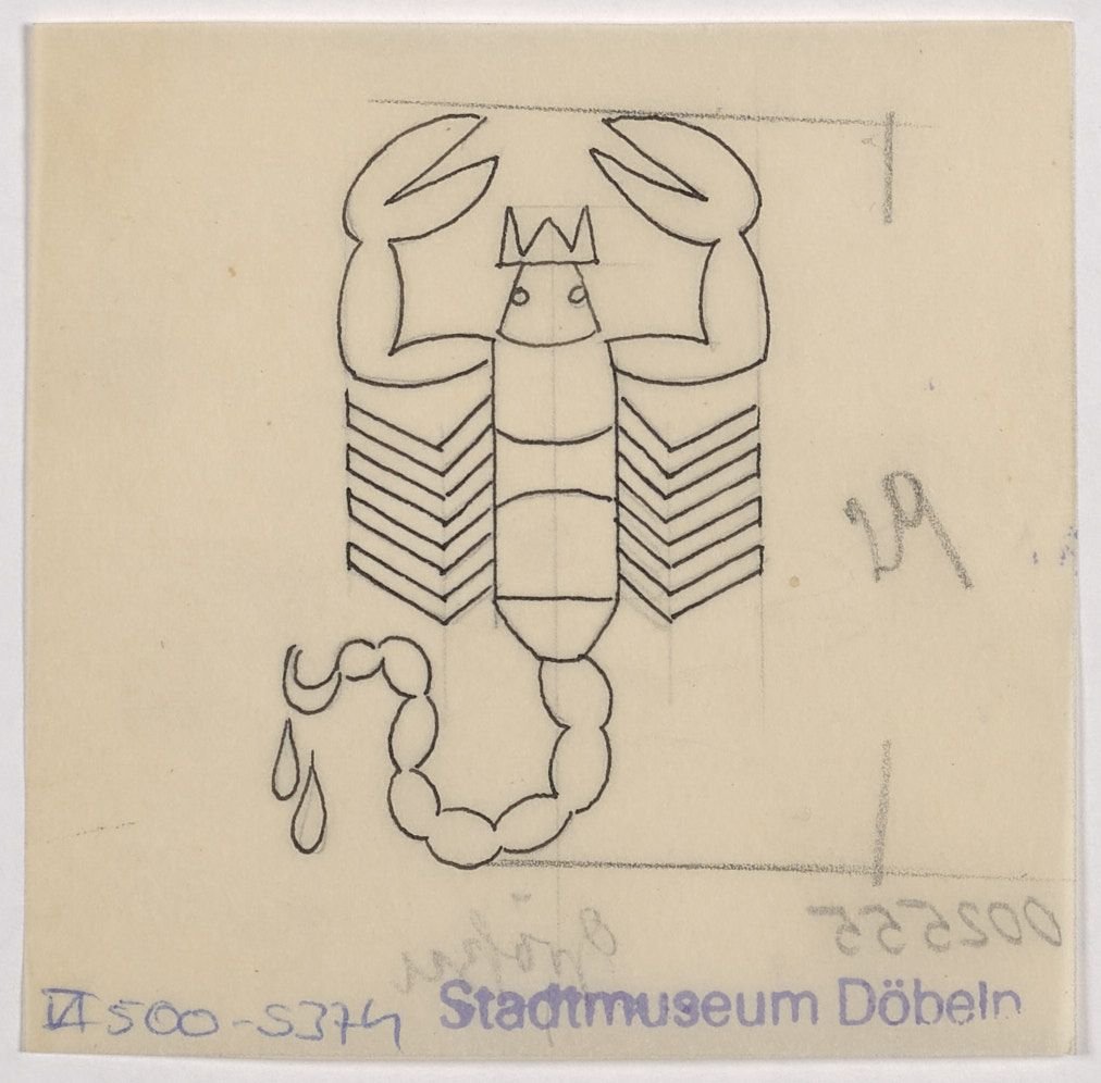 Entwurf "Skorpion" (Stadtmuseum / Kleine Galerie Döbeln CC BY-NC-SA)