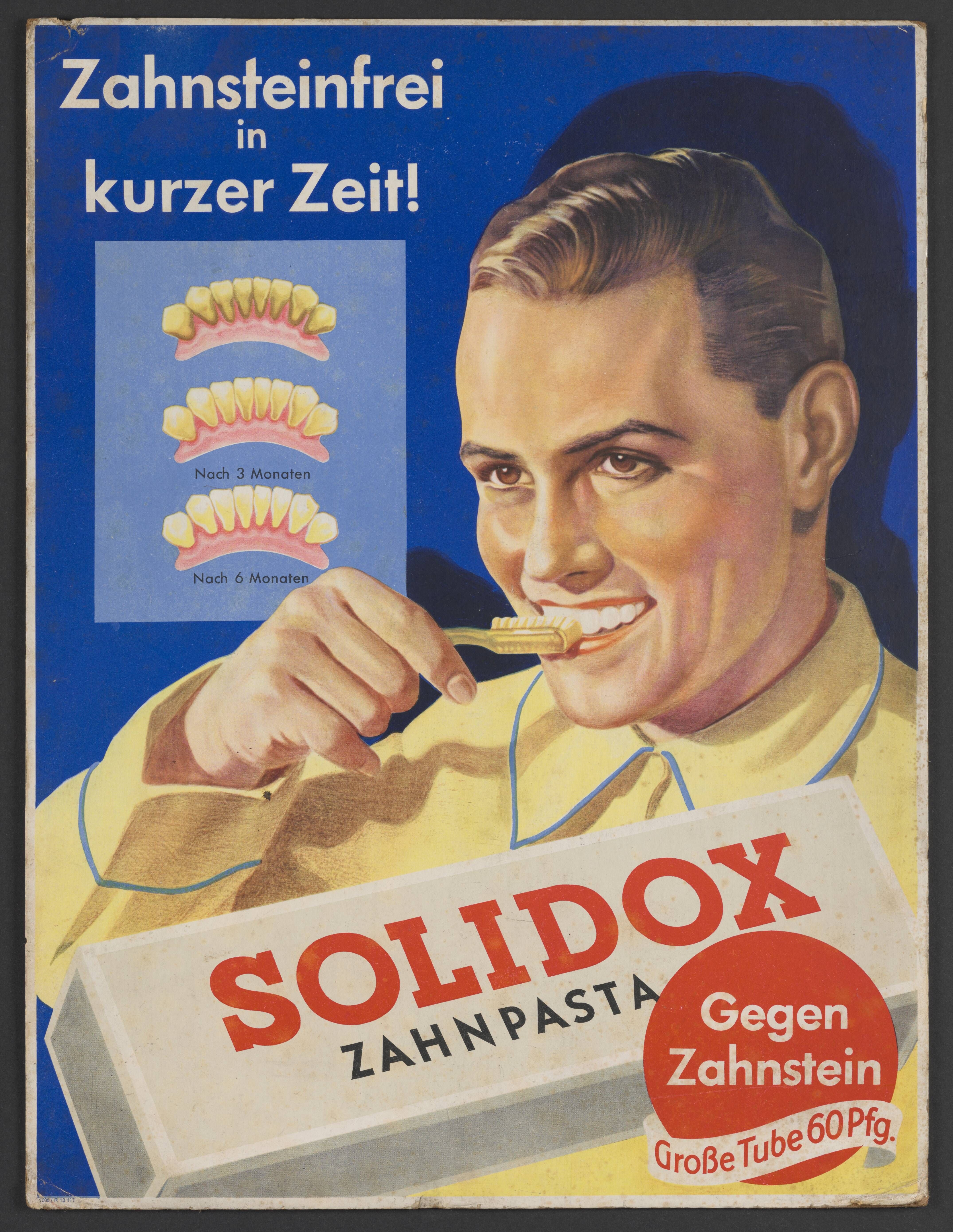 Plakat "Solidox Zahnpasta" (Stadtmuseum / Kleine Galerie Döbeln CC BY-NC-SA)