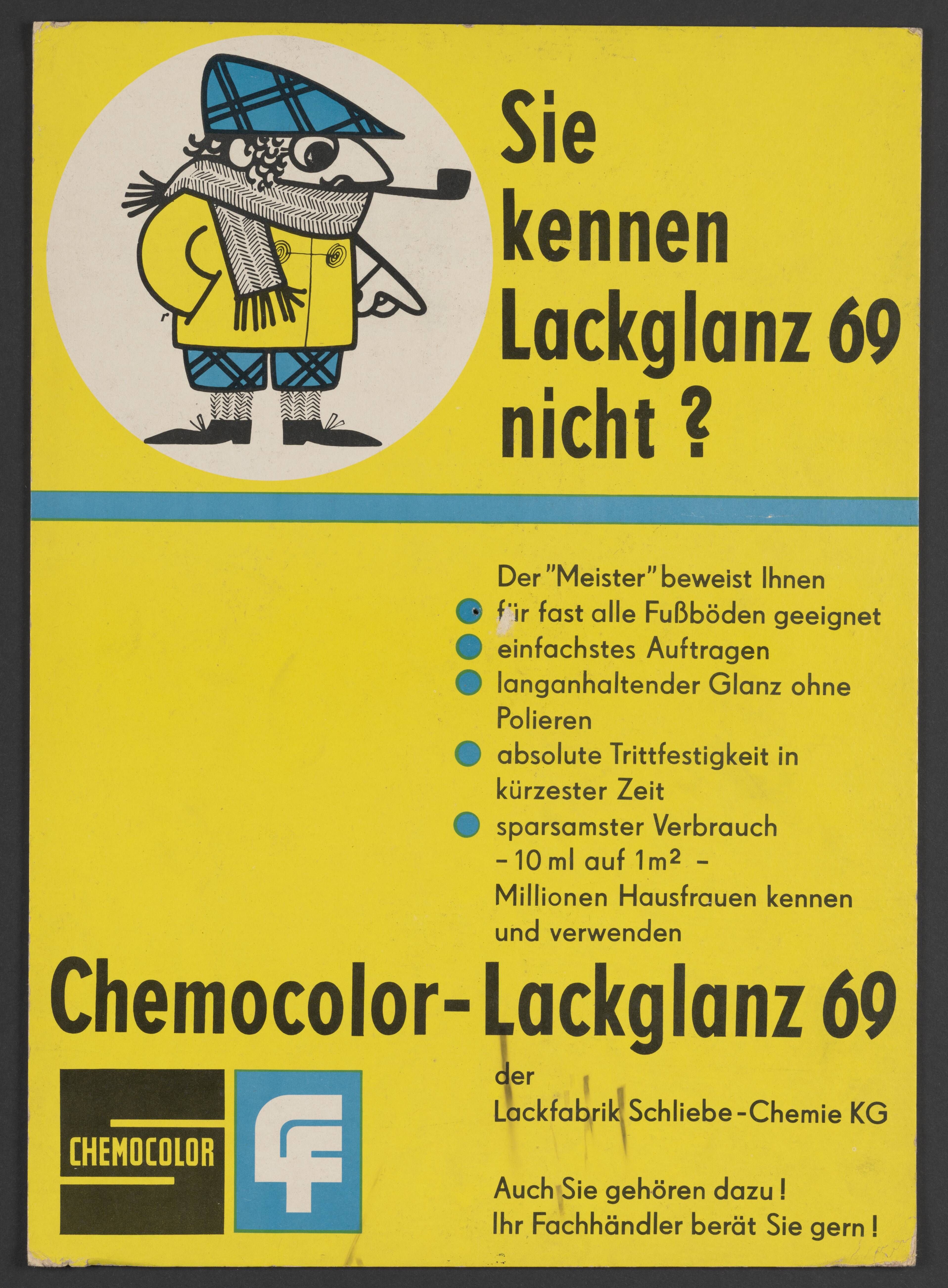 Plakat "Sie kennen Lackglanz 69 nicht?" (Stadtmuseum / Kleine Galerie Döbeln CC BY-NC-SA)