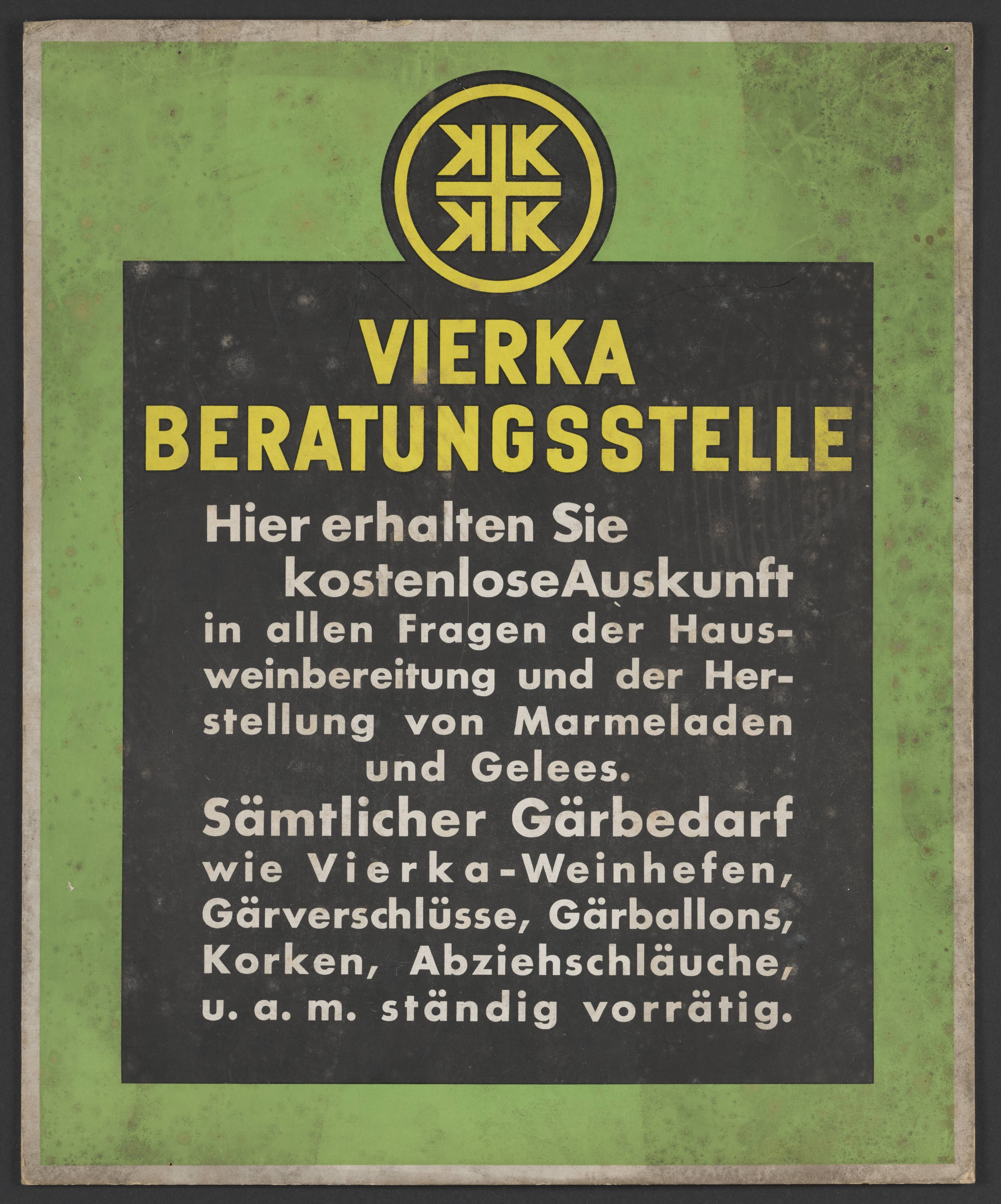 Plakat "Vierka Beratungsstelle" (Stadtmuseum / Kleine Galerie Döbeln CC BY-NC-SA)
