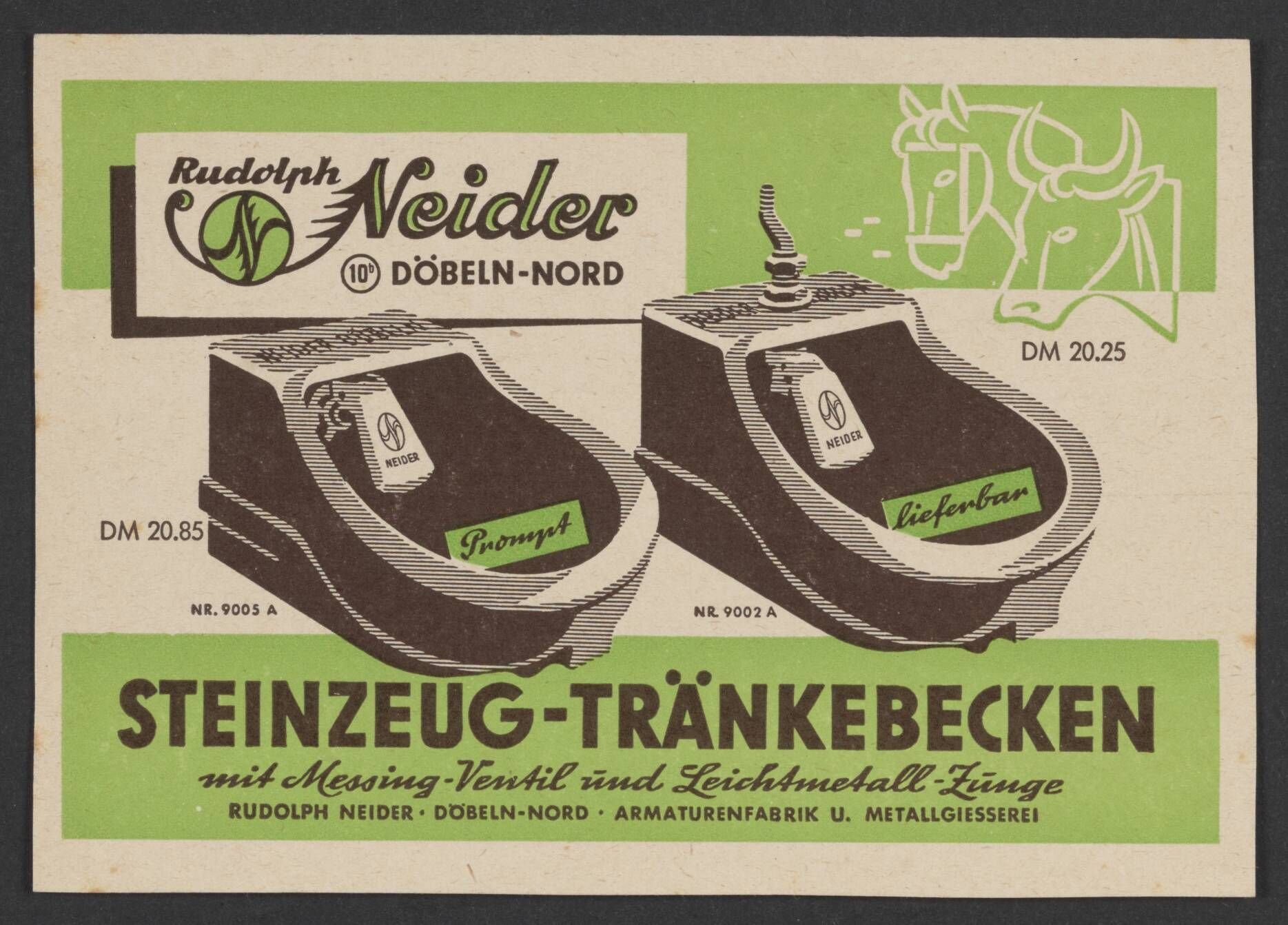 Werbeplakat für Steinzeug-Tränkbecken (Stadtmuseum / Kleine Galerie Döbeln CC BY-NC-SA)