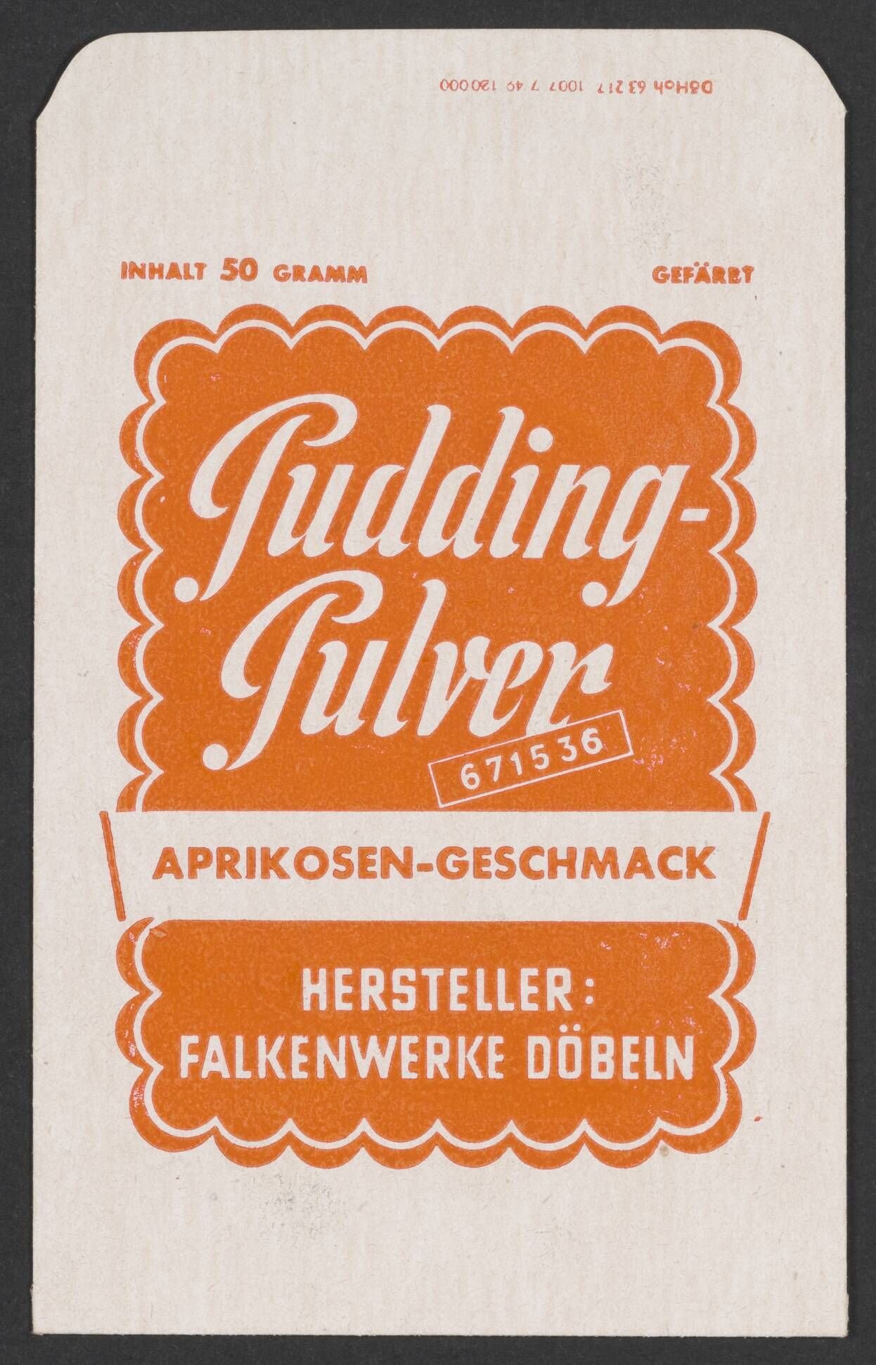 Verpackung für Puddingpulver (Stadtmuseum / Kleine Galerie Döbeln CC BY-NC-SA)