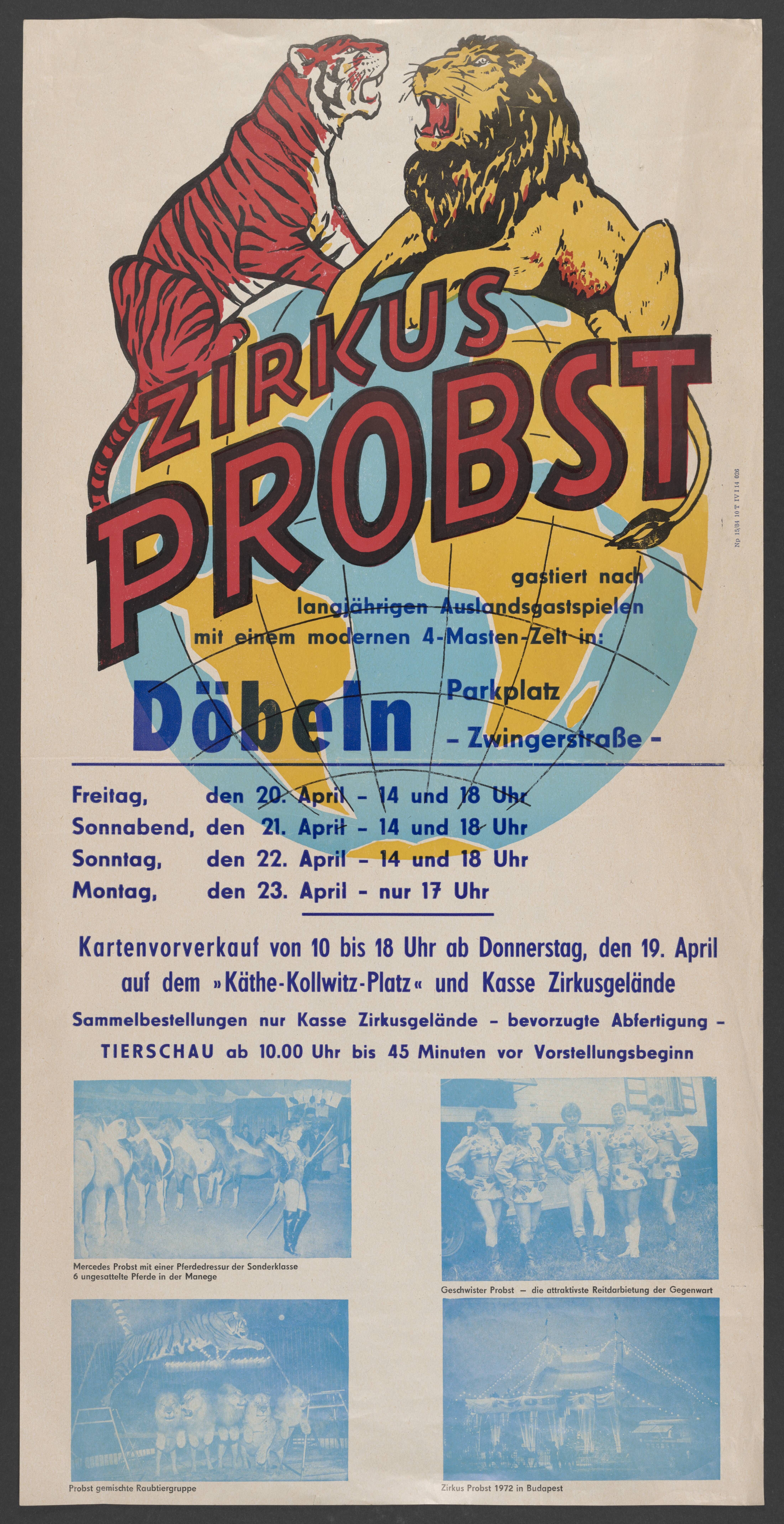 Plakat "Zirkus Probst" (Stadtmuseum / Kleine Galerie Döbeln CC BY-NC-SA)