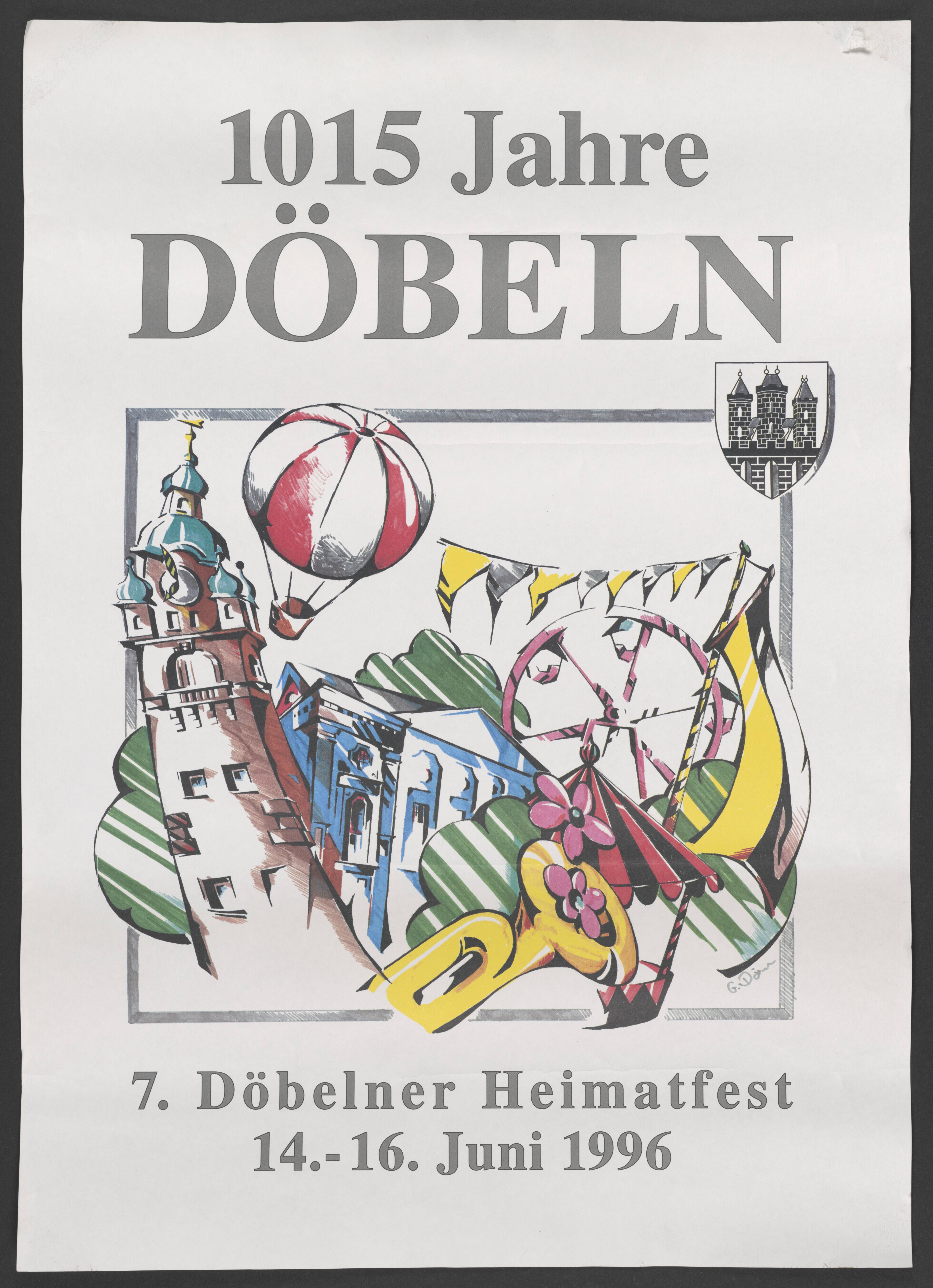 Plakat "1015 Jahre Döbeln" (Stadtmuseum / Kleine Galerie Döbeln CC BY-NC-SA)