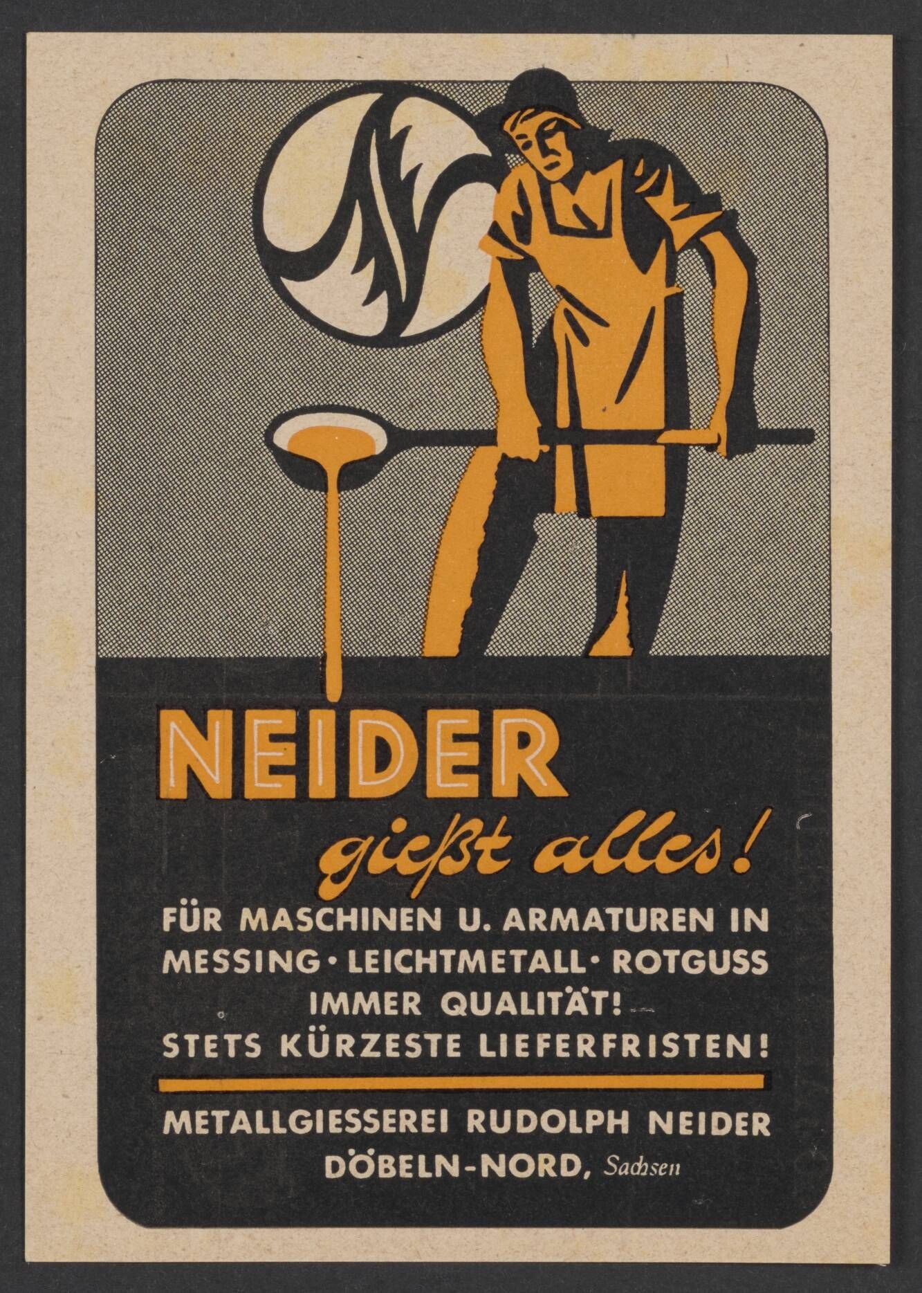 Postkarte von Rudolph Neider (Stadtmuseum / Kleine Galerie Döbeln CC BY-NC-SA)