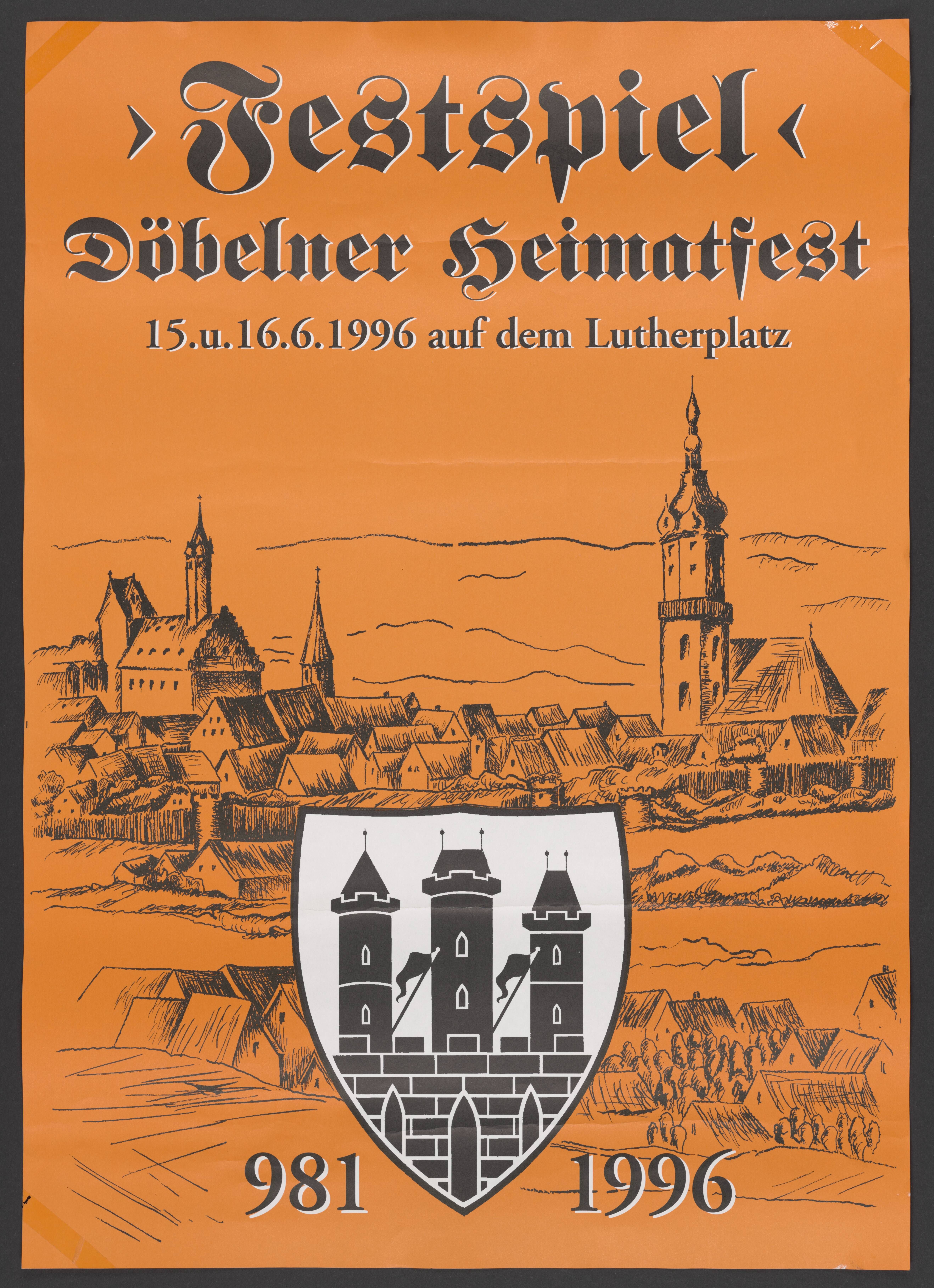 Plakat "Festspiel Döbelner Heimatfest" (Stadtmuseum / Kleine Galerie Döbeln CC BY-NC-SA)