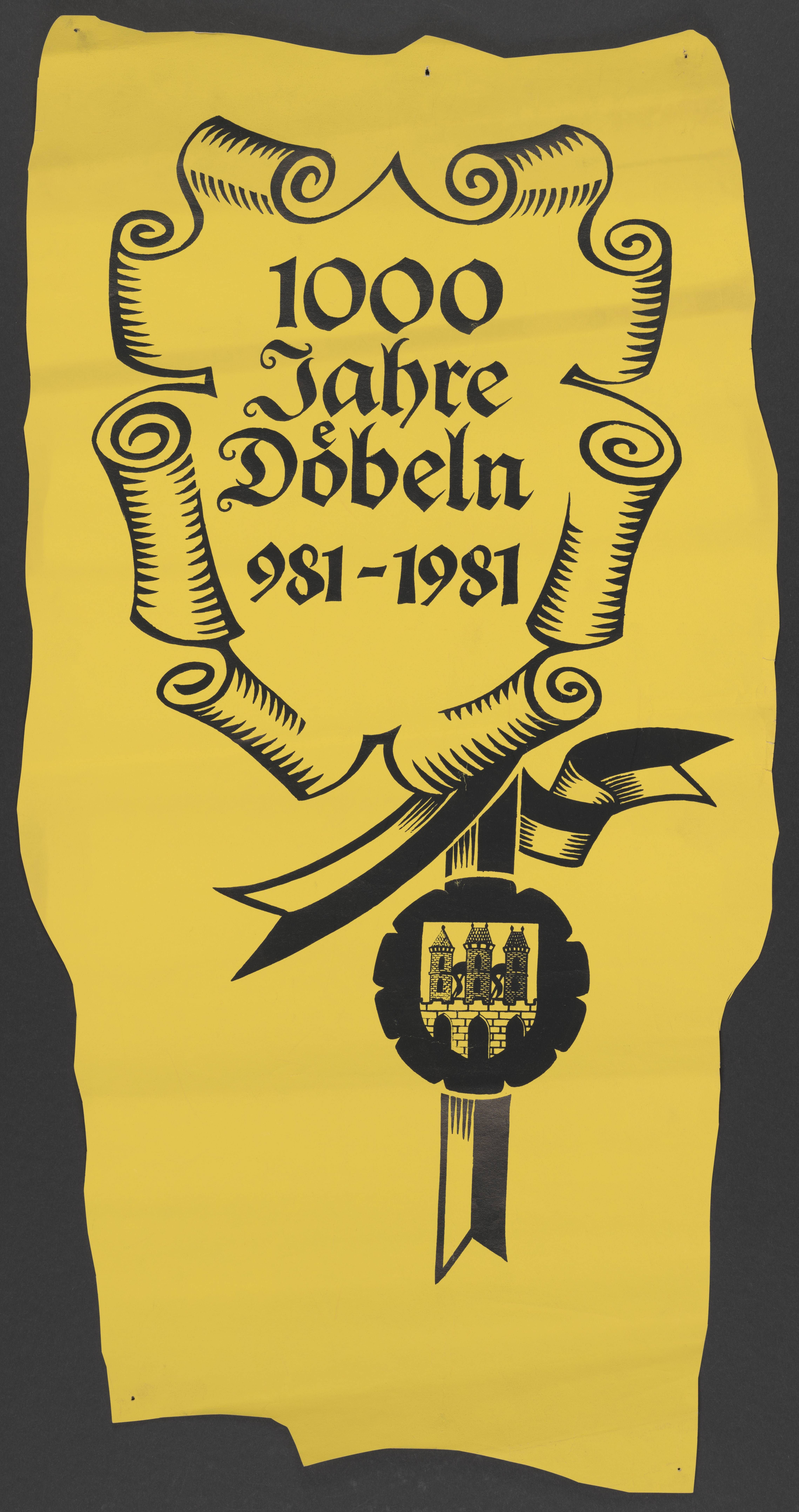 Plakat "1000 Jahre Döbeln" (Stadtmuseum / Kleine Galerie Döbeln CC BY-NC-SA)