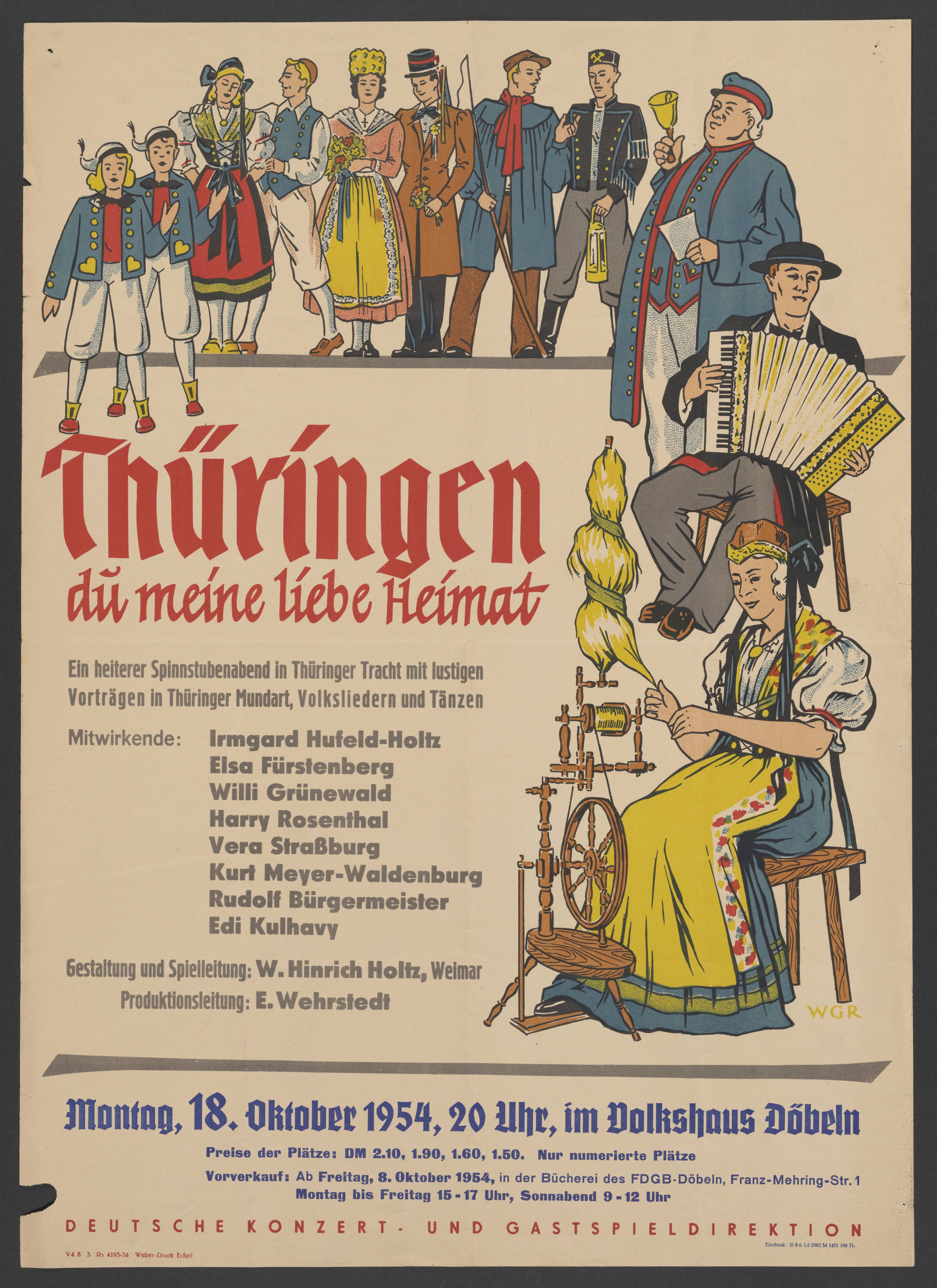 Plakat "Thüringen du meine liebe Heimat" (Stadtmuseum / Kleine Galerie Döbeln CC BY-NC-SA)