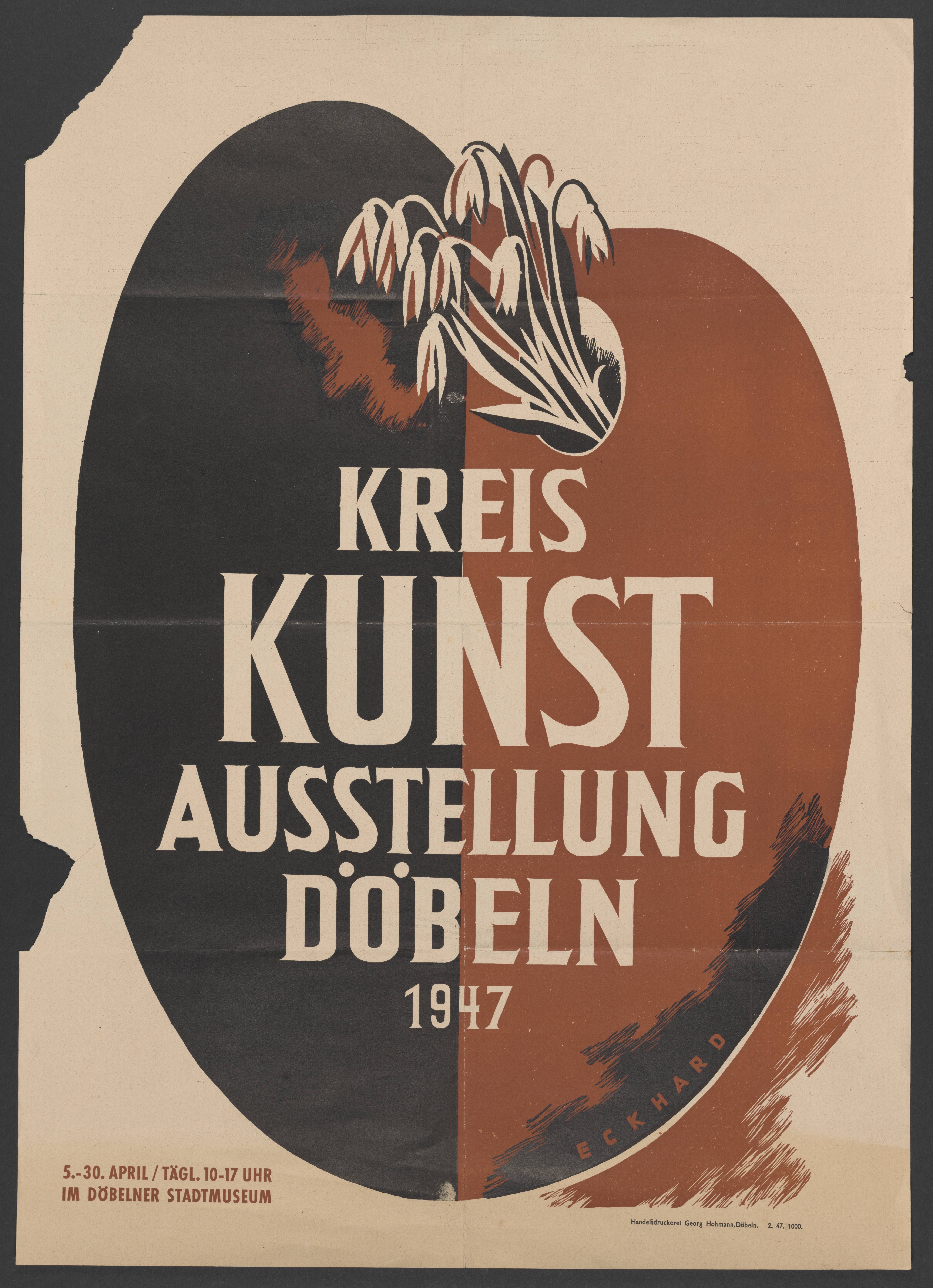 Plakat "Kreis Kunst Ausstellung Döbeln" (Stadtmuseum / Kleine Galerie Döbeln CC BY-NC-SA)