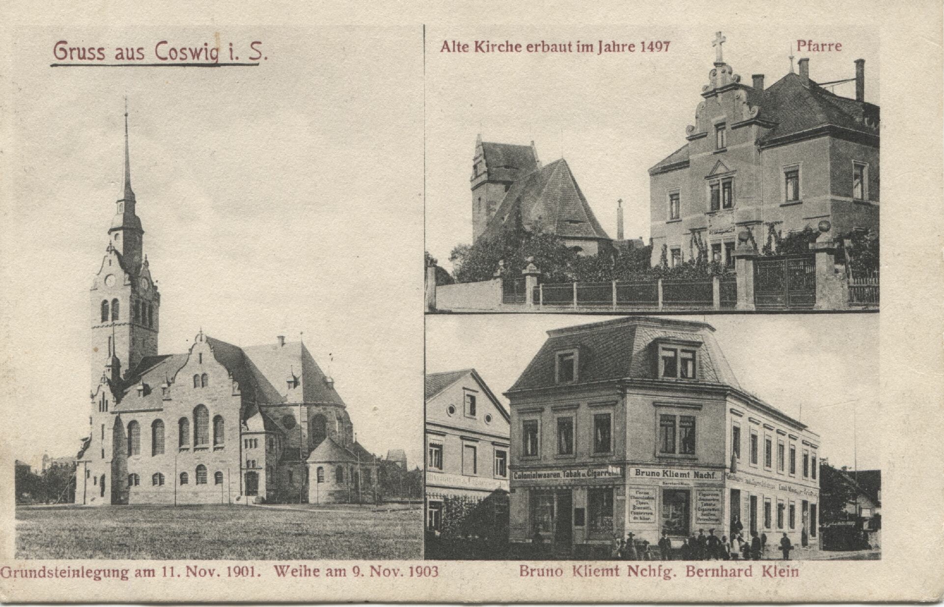 Postkarte: Mehrbildkarte "Gruss aus Coswig i.S." (Karrasburg Museum Coswig CC BY-NC-SA)