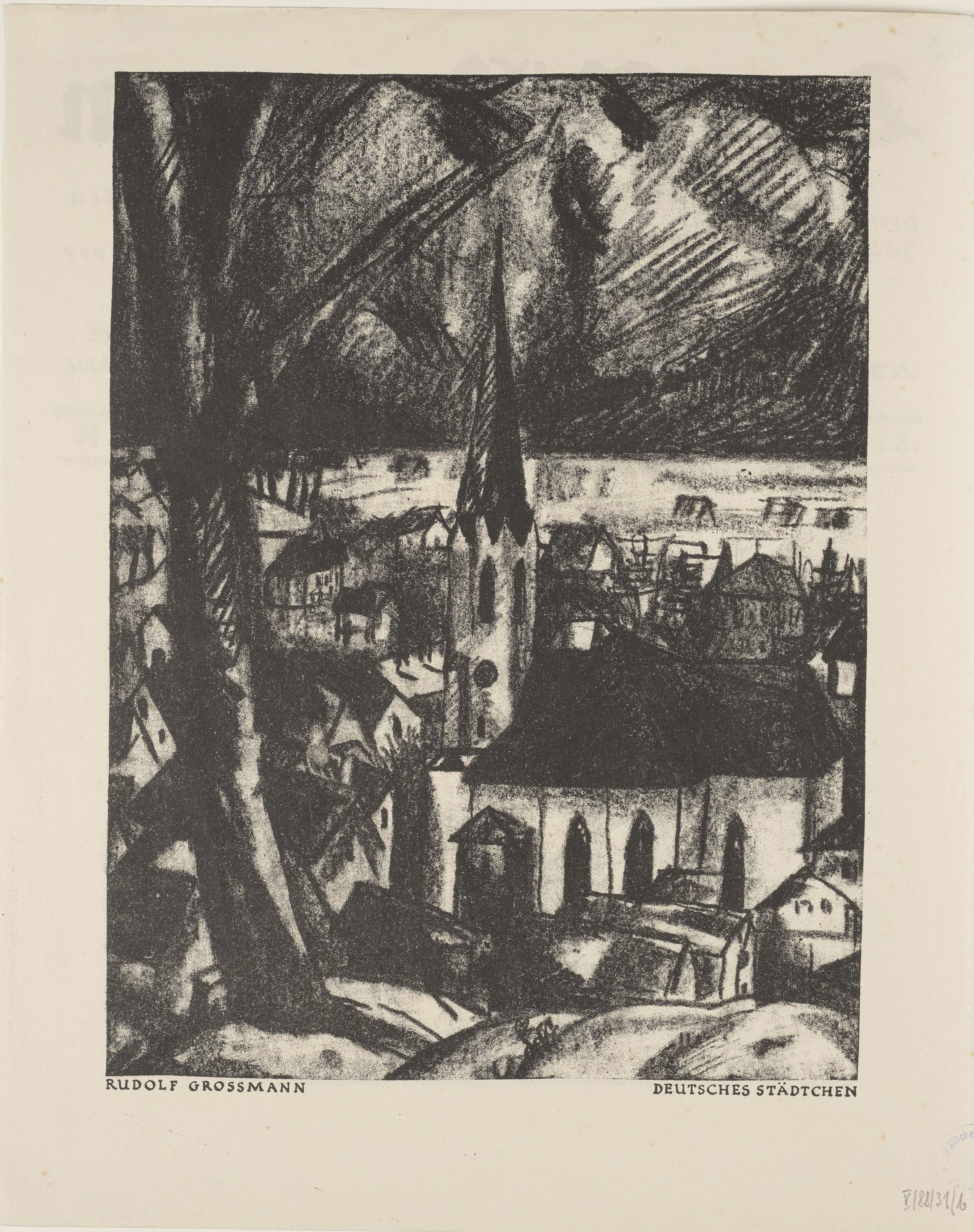 Deutsches Städtchen, aus: Der Bildermann, Nr. 3, Mai 1916 (KUNSTSAMMLUNGEN ZWICKAU Max-Pechstein-Museum RR-F)