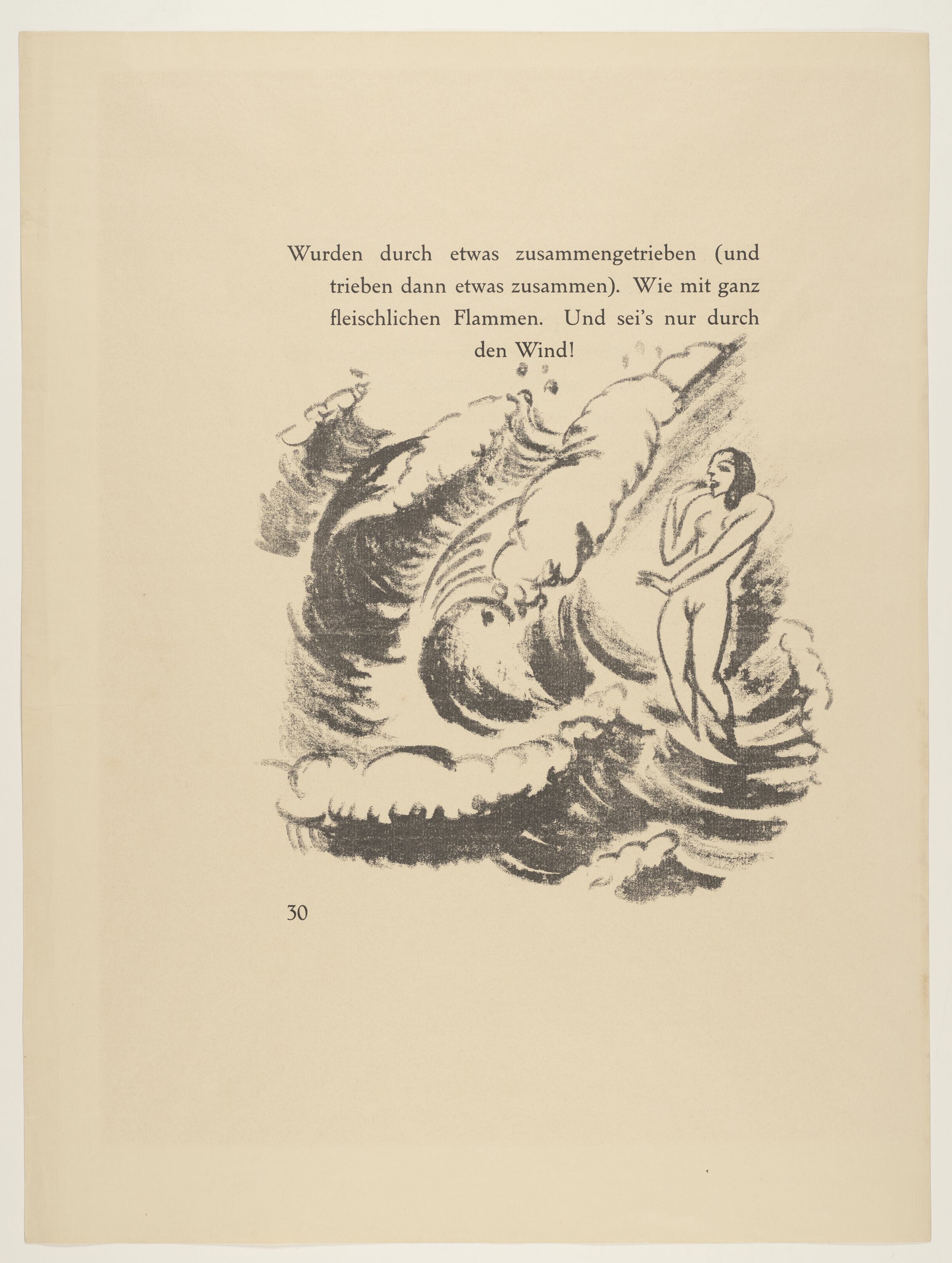 In den Wellen Badende, aus: Heinrich Lautensack: Paraphrasen zur Samländischen Ode, 21 Lithografien, Seite 30 (© Pechstein - Hamburg / Tökendorf, 2021 | VG Bild-Kunst, Bonn 2021 RR-F)