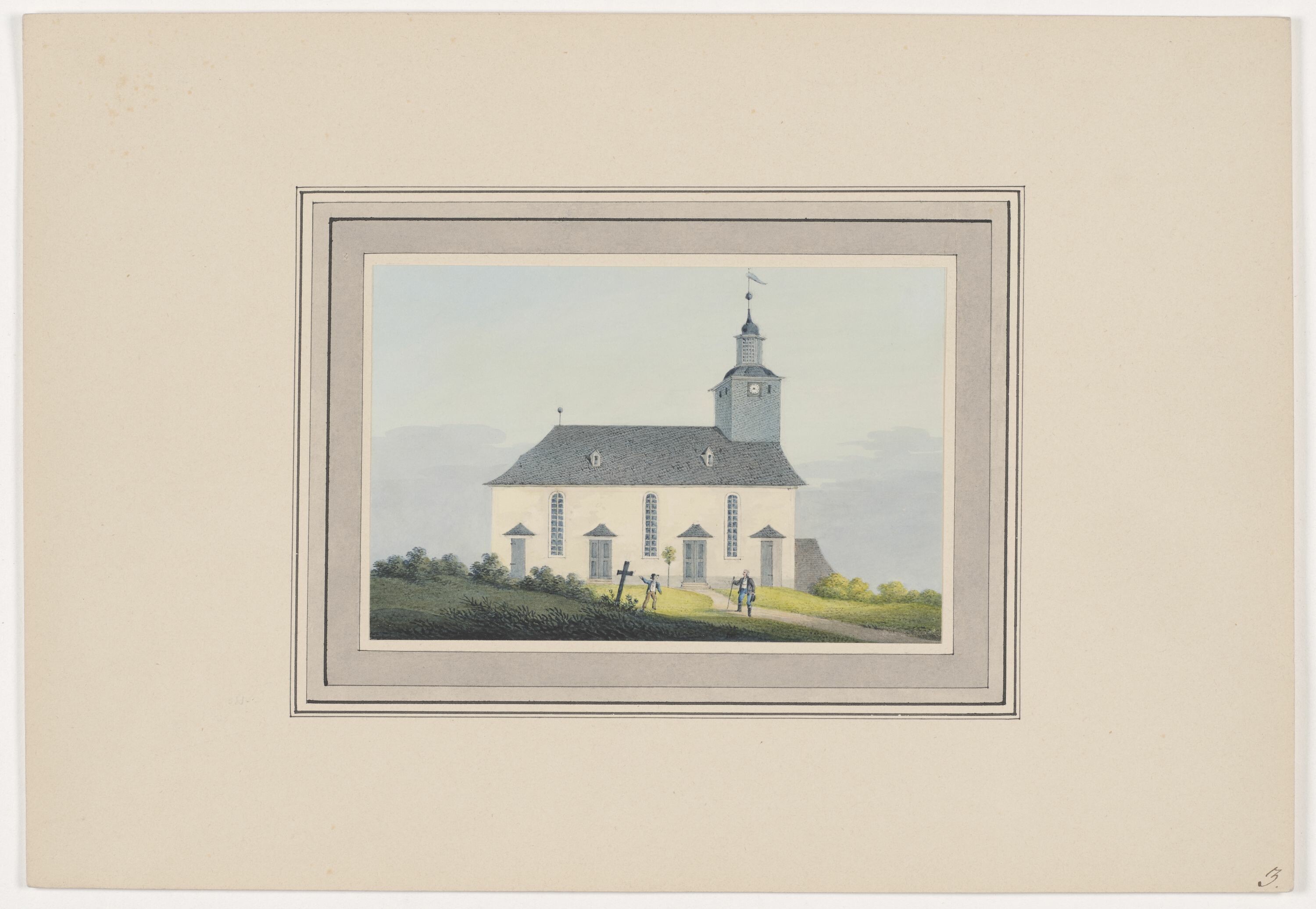 Kirche zu Ebersbrunn, aus Mappe: Dorfkirchen der Ephorie Zwickau, Blatt 3 (KUNSTSAMMLUNGEN ZWICKAU Max-Pechstein-Museum RR-F)