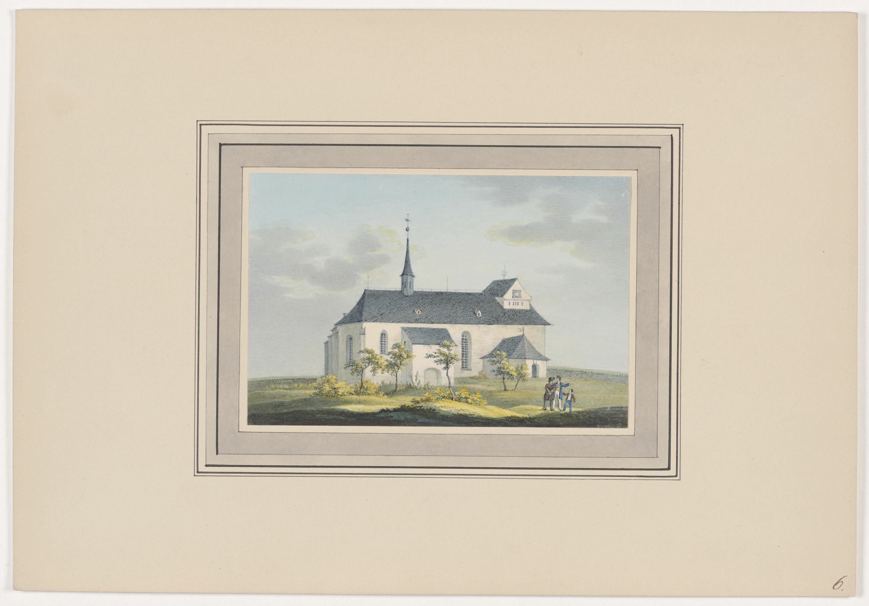 Kirche zu Hirschfeld, aus Mappe: Dorfkirchen der Ephorie Zwickau, Blatt 6 (KUNSTSAMMLUNGEN ZWICKAU Max-Pechstein-Museum RR-F)