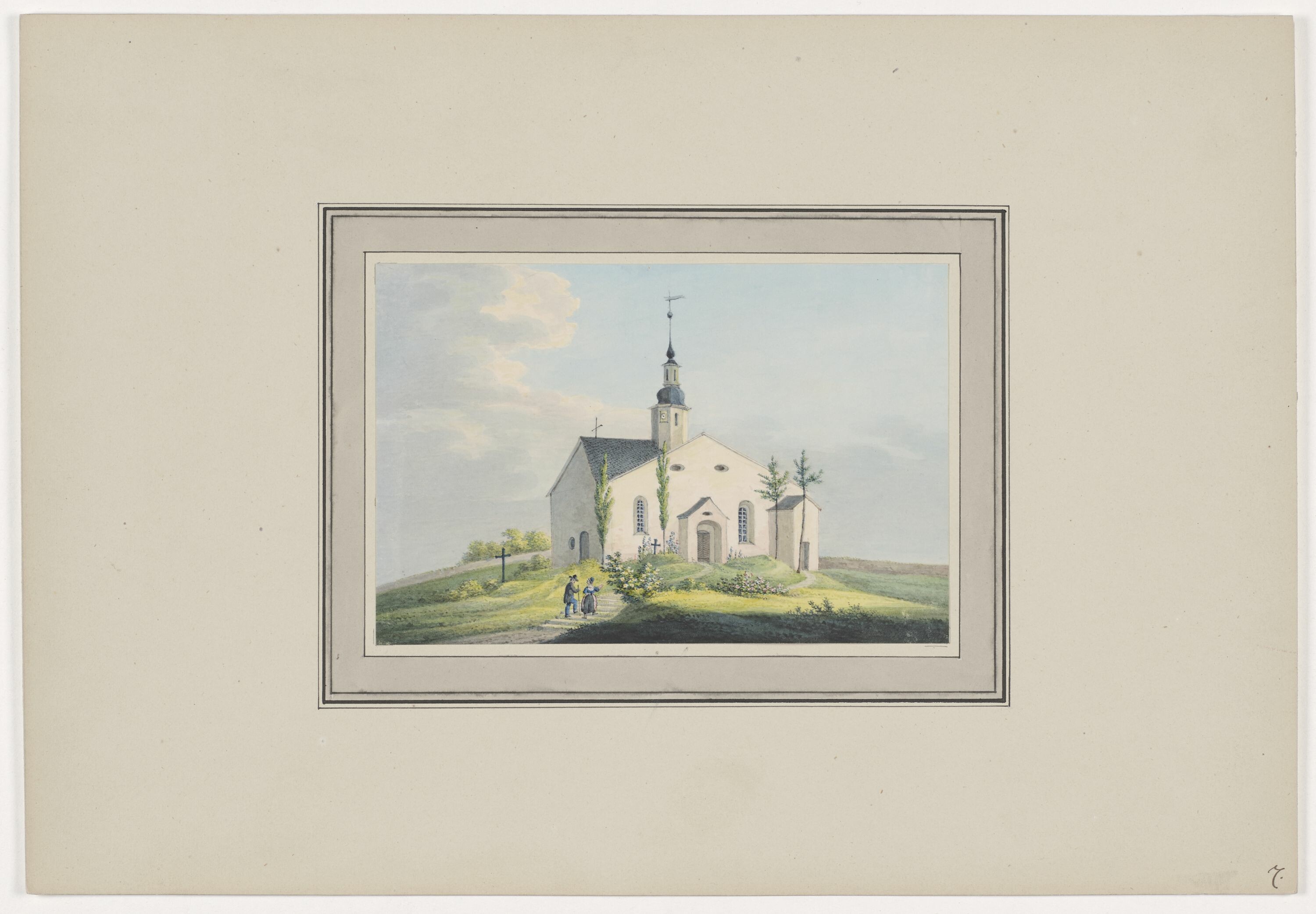 Kirche zu Hartmannsdorf, aus Mappe: Dorfkirchen der Ephorie Zwickau, Blatt 7 (KUNSTSAMMLUNGEN ZWICKAU Max-Pechstein-Museum RR-F)