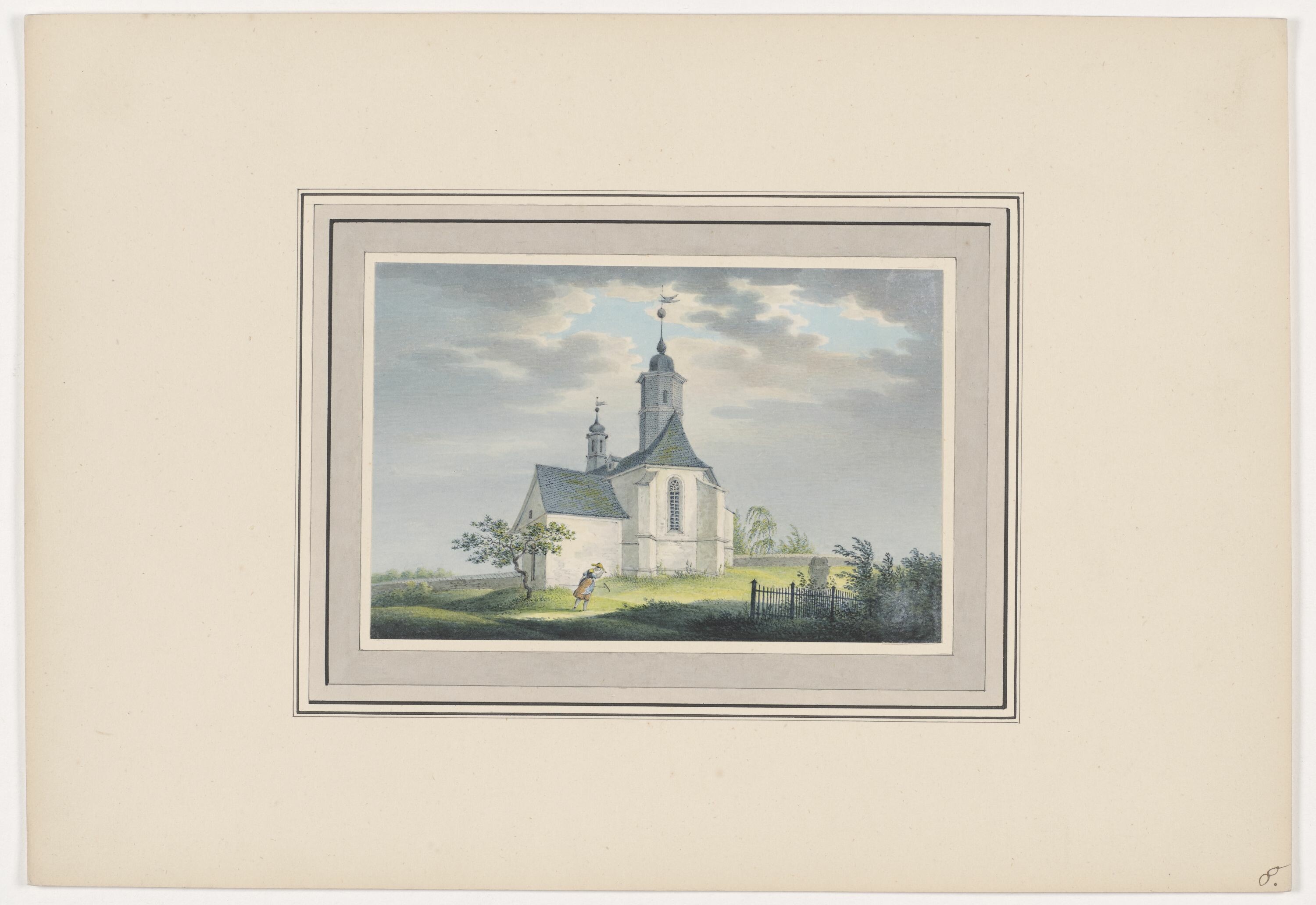 Kirche zu Ruppertsgrün, aus Mappe: Dorfkirchen der Ephorie Zwickau, Blatt 8 (KUNSTSAMMLUNGEN ZWICKAU Max-Pechstein-Museum RR-F)