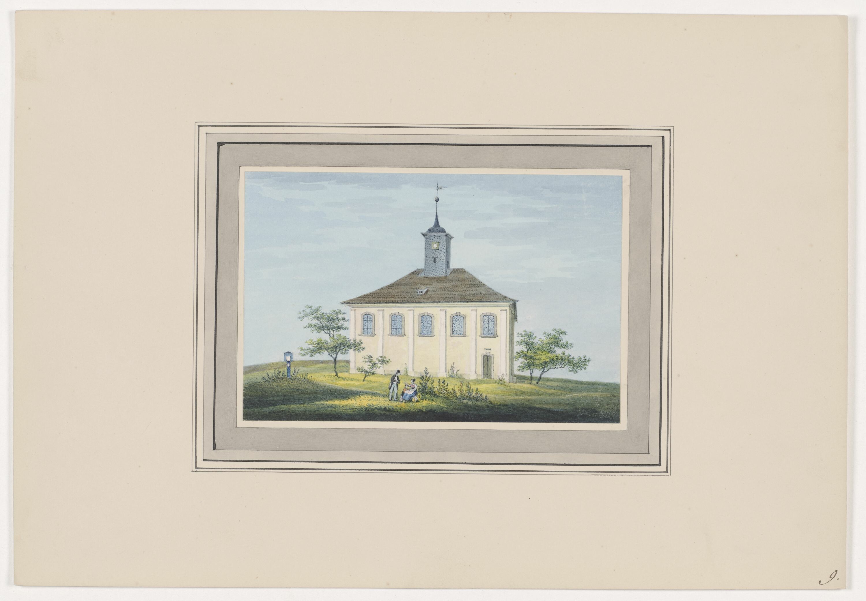Kirche zu Marienthal, aus Mappe: Dorfkirchen der Ephorie Zwickau, Blatt 9 (KUNSTSAMMLUNGEN ZWICKAU Max-Pechstein-Museum RR-F)