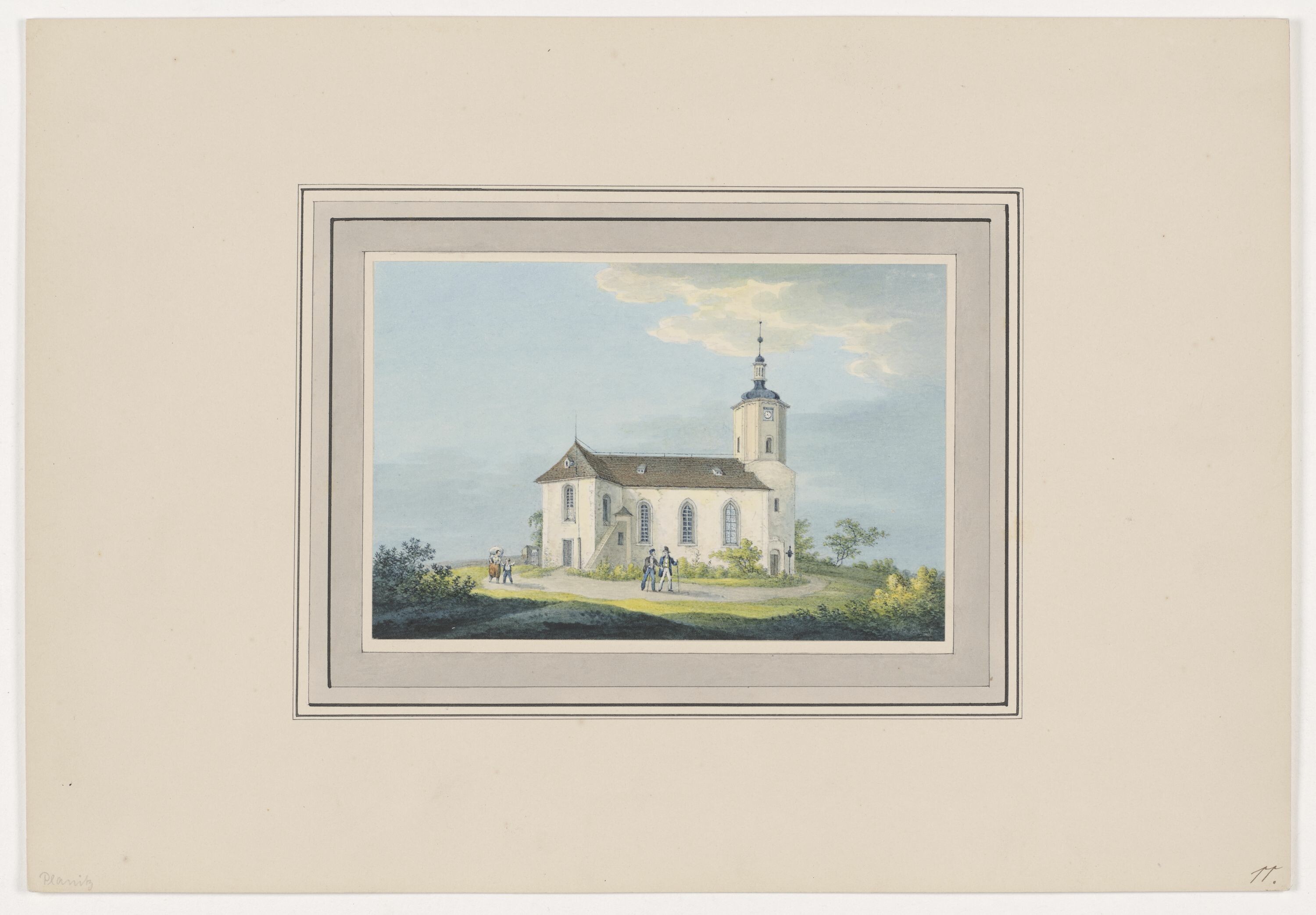 Kirche zu Planitz, aus Mappe: Dorfkirchen der Ephorie Zwickau, Blatt 11 (KUNSTSAMMLUNGEN ZWICKAU Max-Pechstein-Museum RR-F)