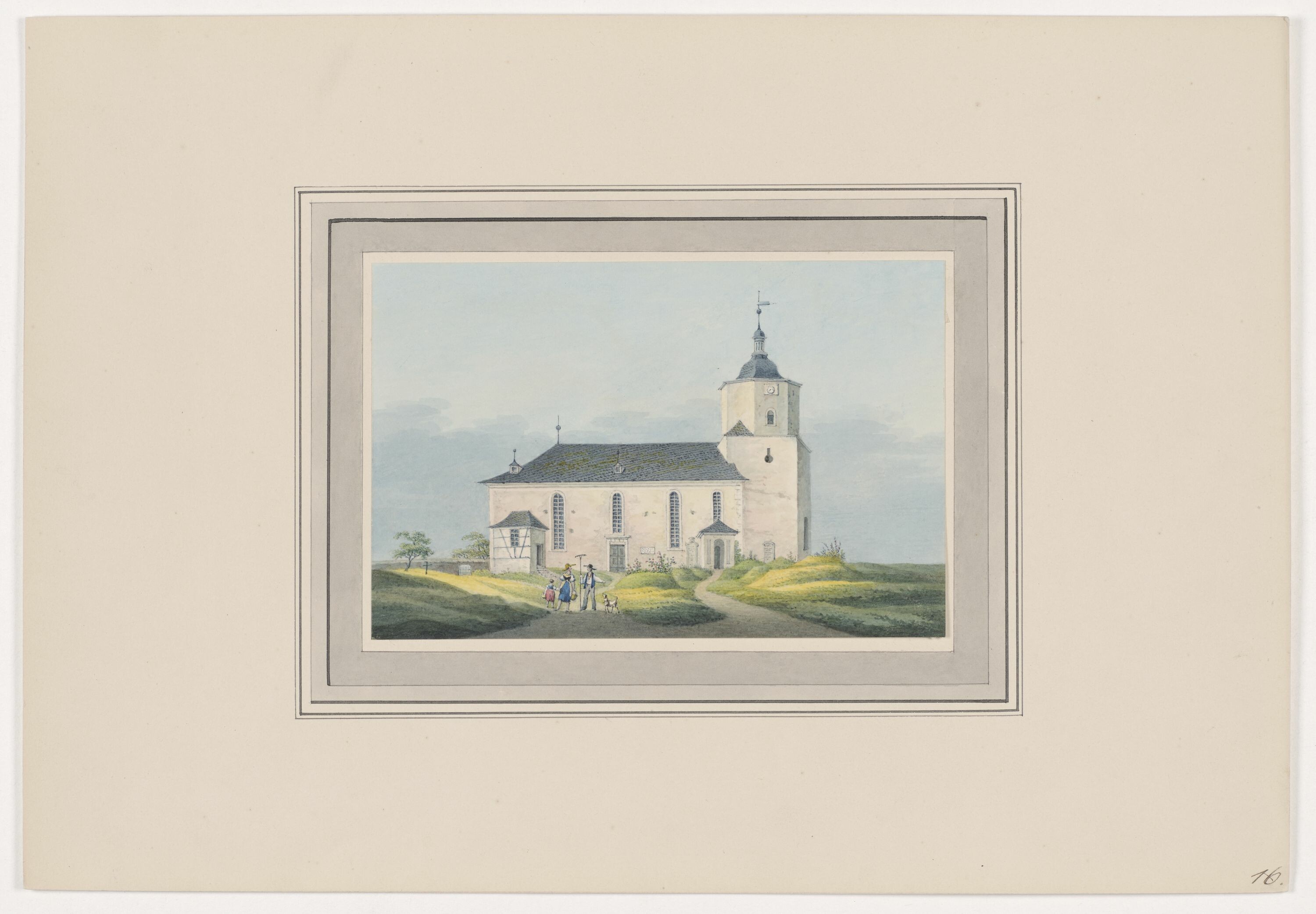 Kirche zu Zschocken, aus Mappe: Dorfkirchen der Ephorie Zwickau, Blatt 16 (KUNSTSAMMLUNGEN ZWICKAU Max-Pechstein-Museum RR-F)