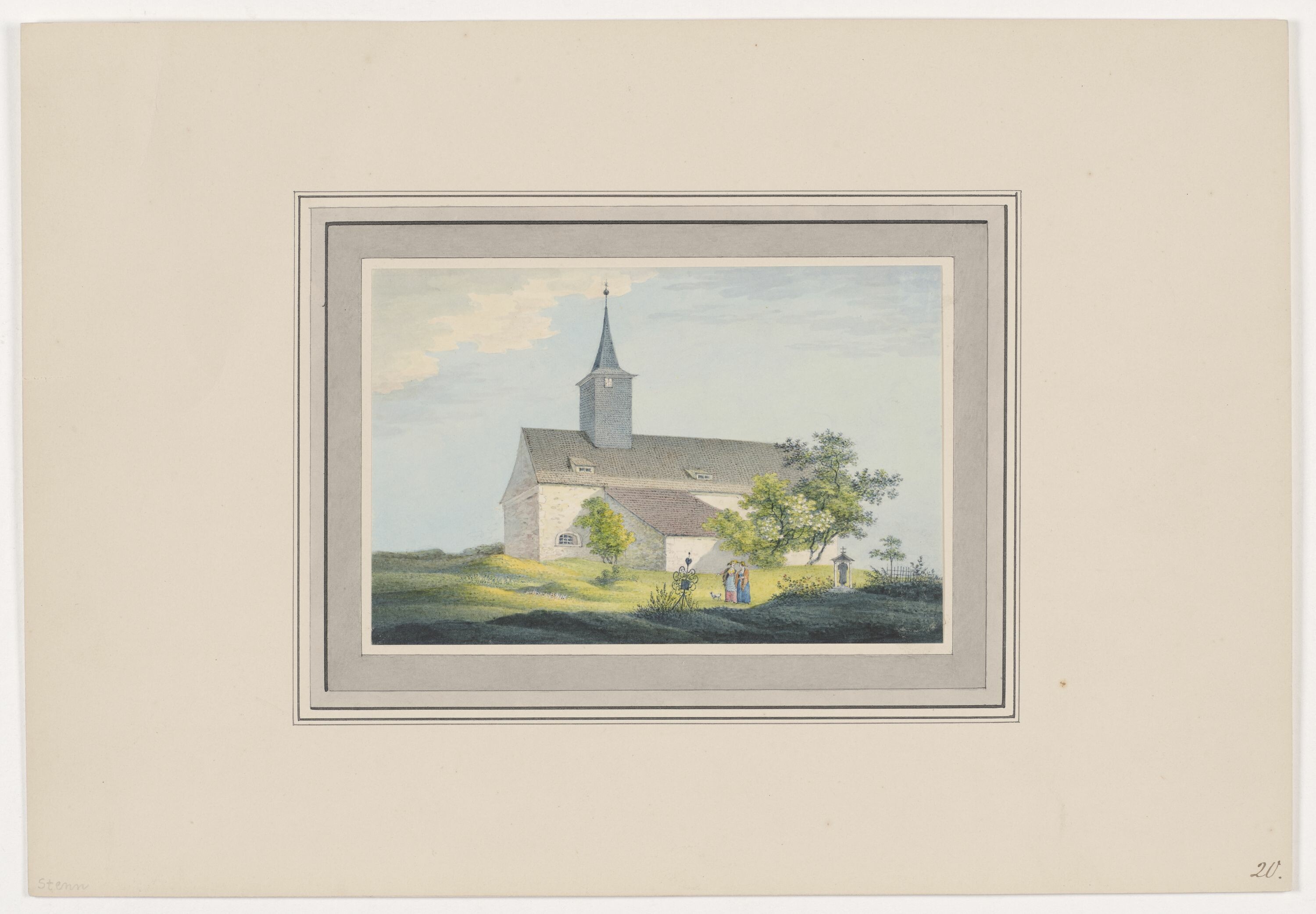 Kirche zu Stenn, aus Mappe: Dorfkirchen der Ephorie Zwickau, Blatt 20 (KUNSTSAMMLUNGEN ZWICKAU Max-Pechstein-Museum RR-F)