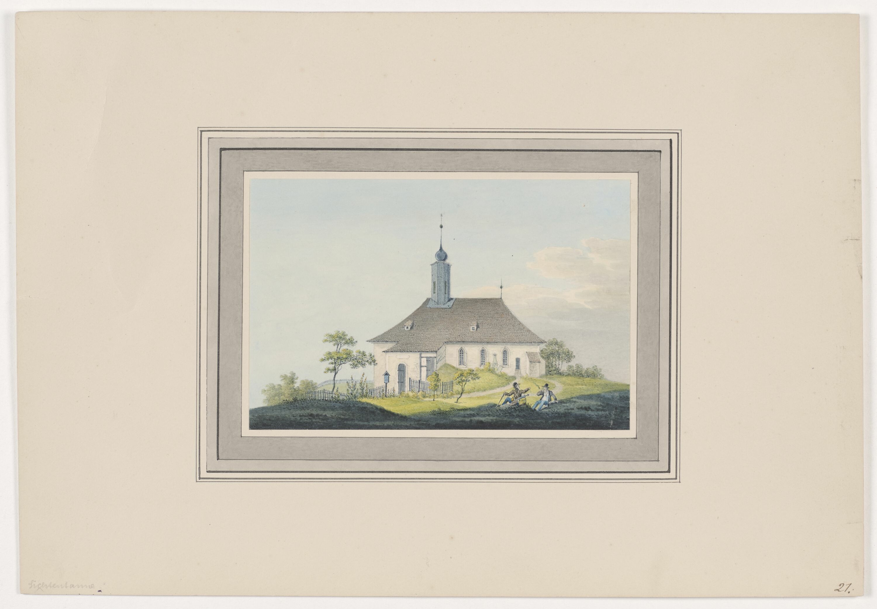 Kirche zu Lichtentanne, aus Mappe: Dorfkirchen der Ephorie Zwickau, Blatt 21 (KUNSTSAMMLUNGEN ZWICKAU Max-Pechstein-Museum RR-F)
