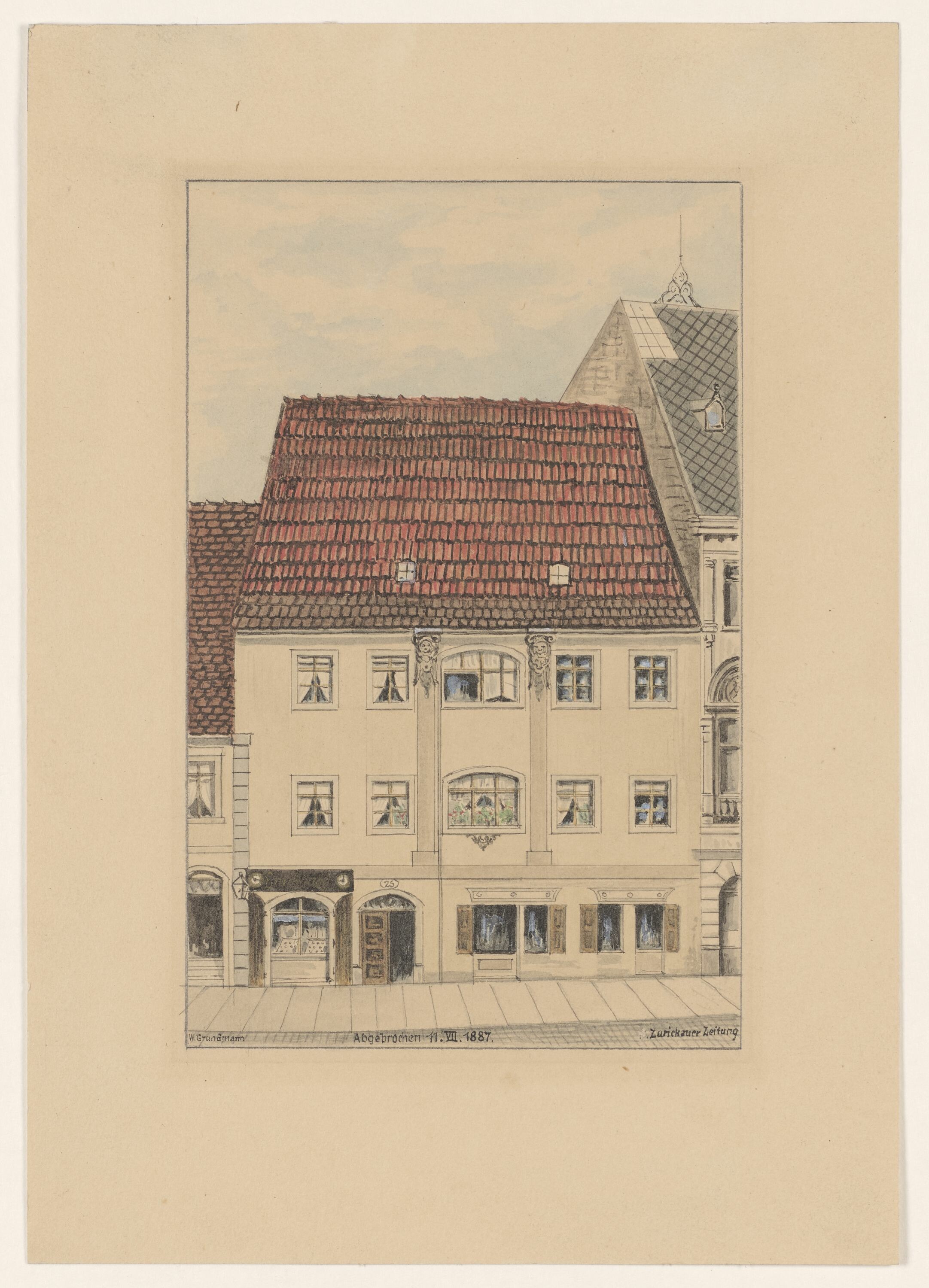 Haus vom Uhrmacher Rühl, neben Goldenem Anker (KUNSTSAMMLUNGEN ZWICKAU Max-Pechstein-Museum RR-F)