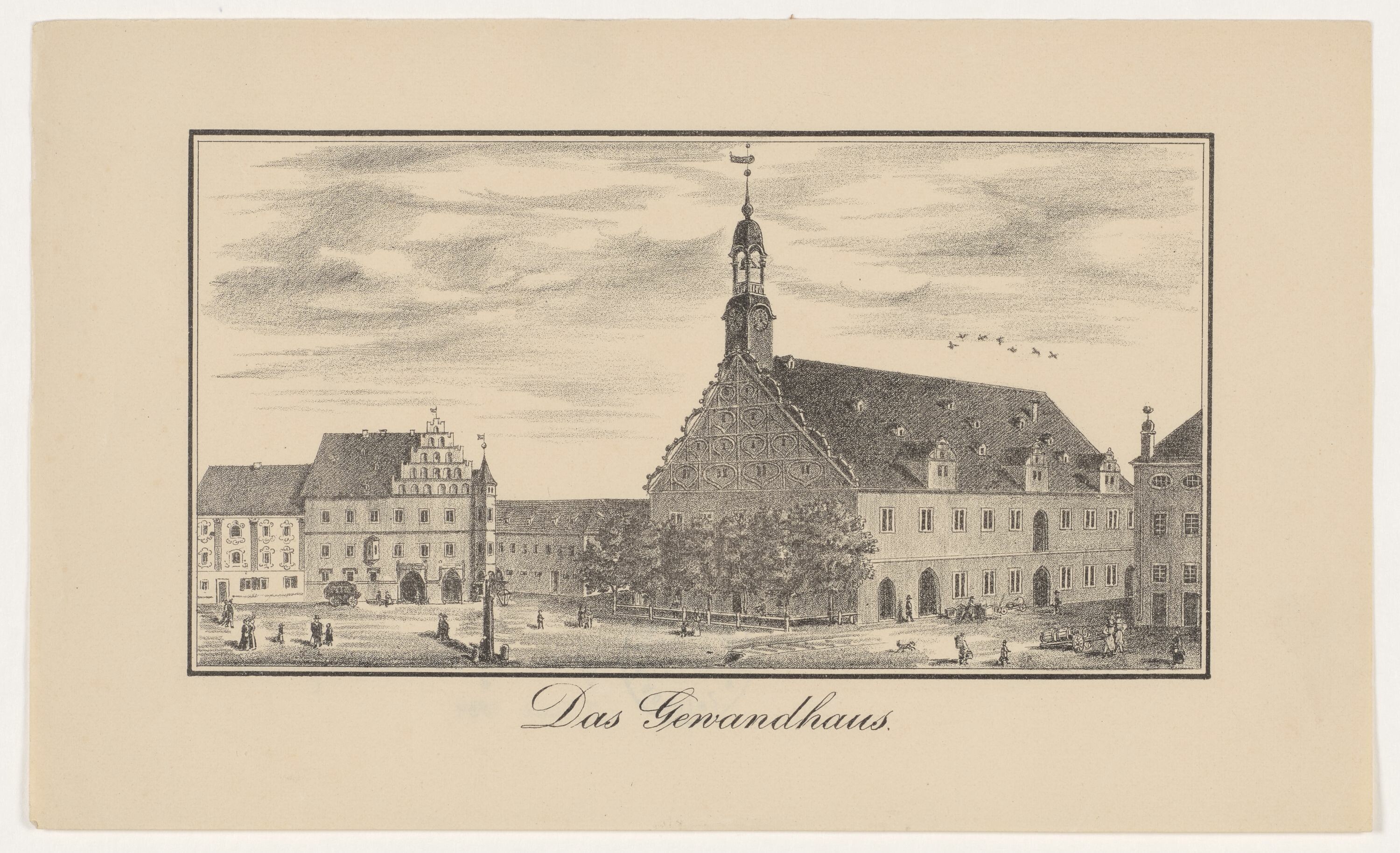 Das Gewandhaus, aus: Herzog, Chronik von Zwickau Bd. II, 1839 (KUNSTSAMMLUNGEN ZWICKAU Max-Pechstein-Museum RR-F)