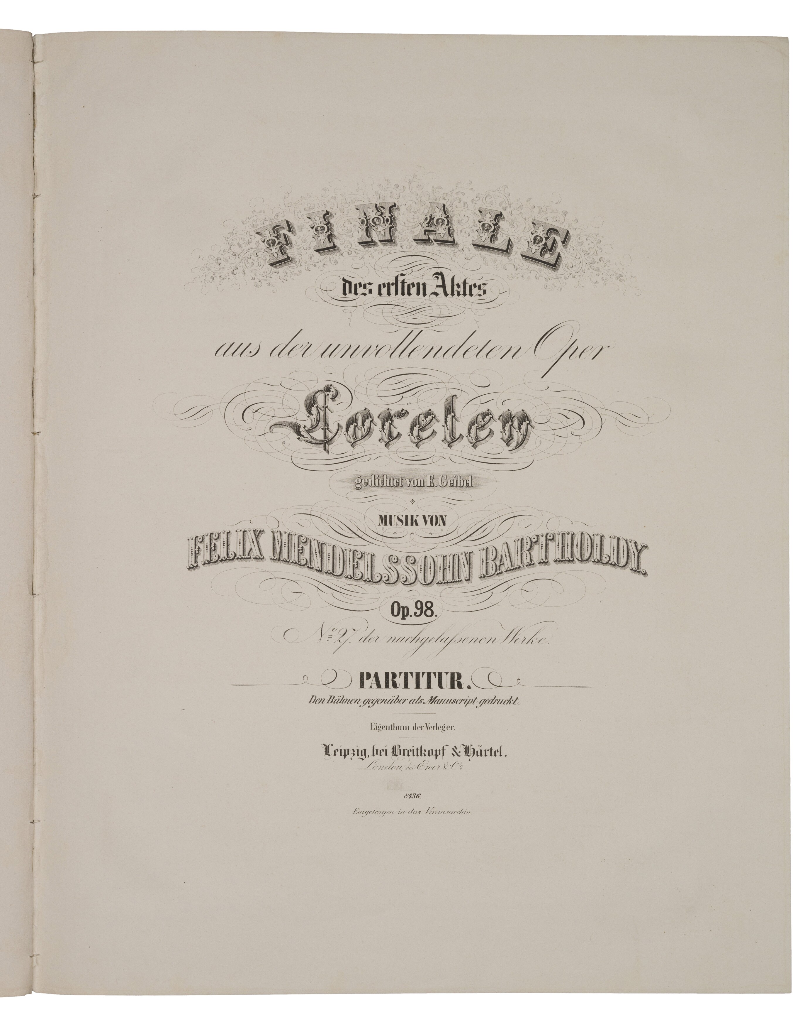 Felix Mendelssohn Bartholdy, Die Lorelei op. 98 (Felix-Mendelssohn-Bartholdy-Stiftung RR-F)