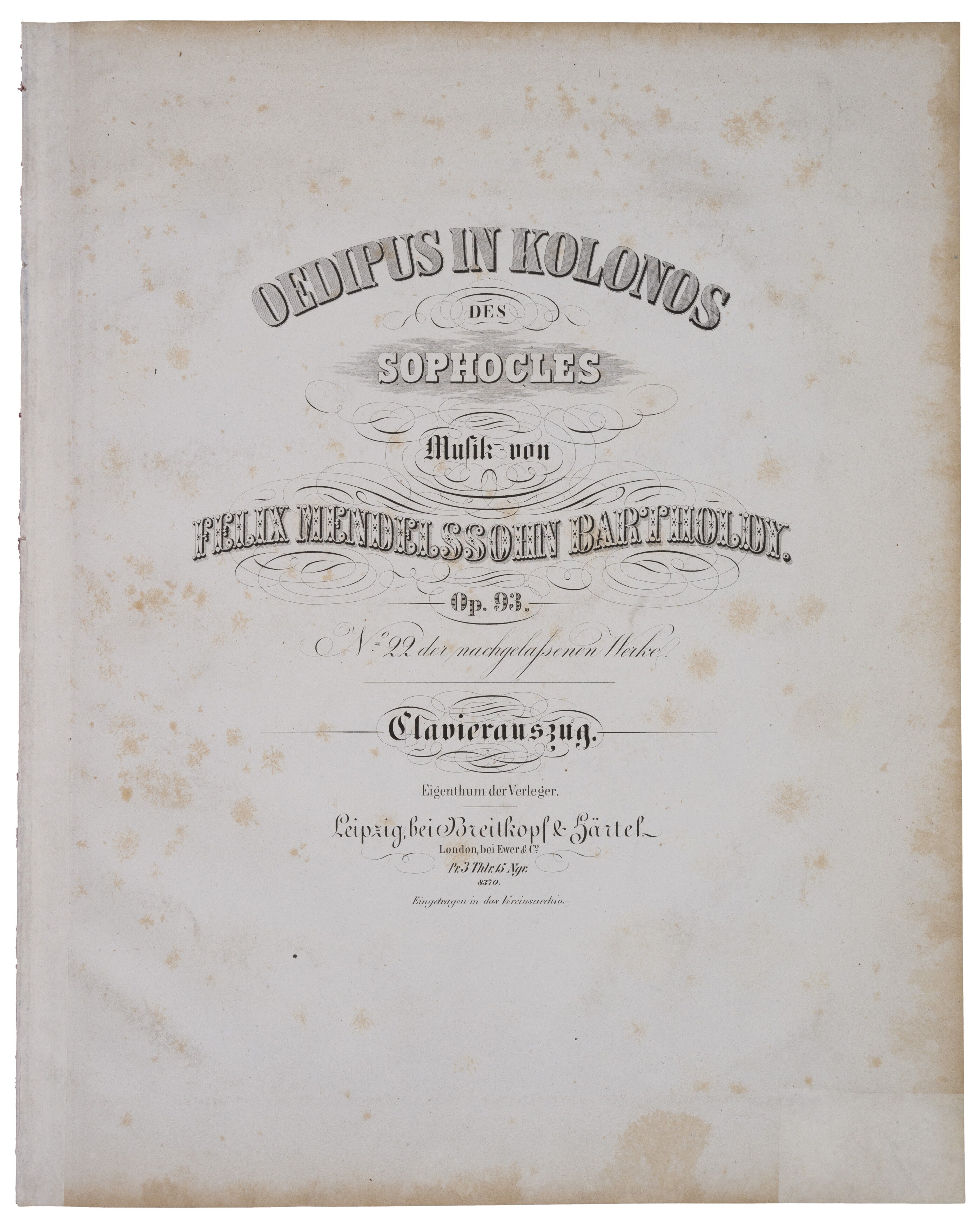 Felix Mendelssohn Bartholdy, Musik zu Oedipus in Kolonos (Felix-Mendelssohn-Bartholdy-Stiftung RR-F)