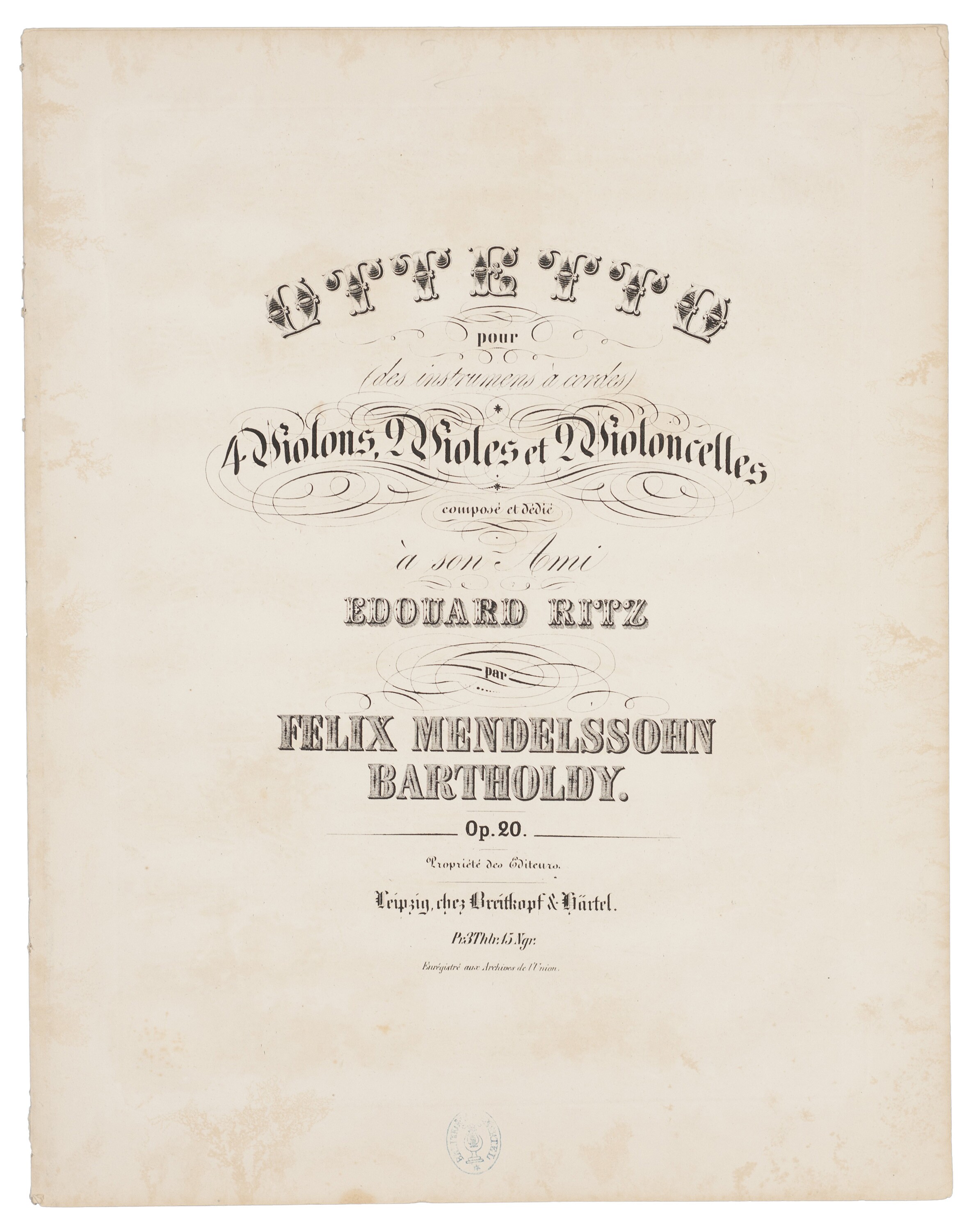 Felix Mendelssohn Bartholdy, Oktett Es-Dur op. 20 (Felix-Mendelssohn-Bartholdy-Stiftung RR-F)