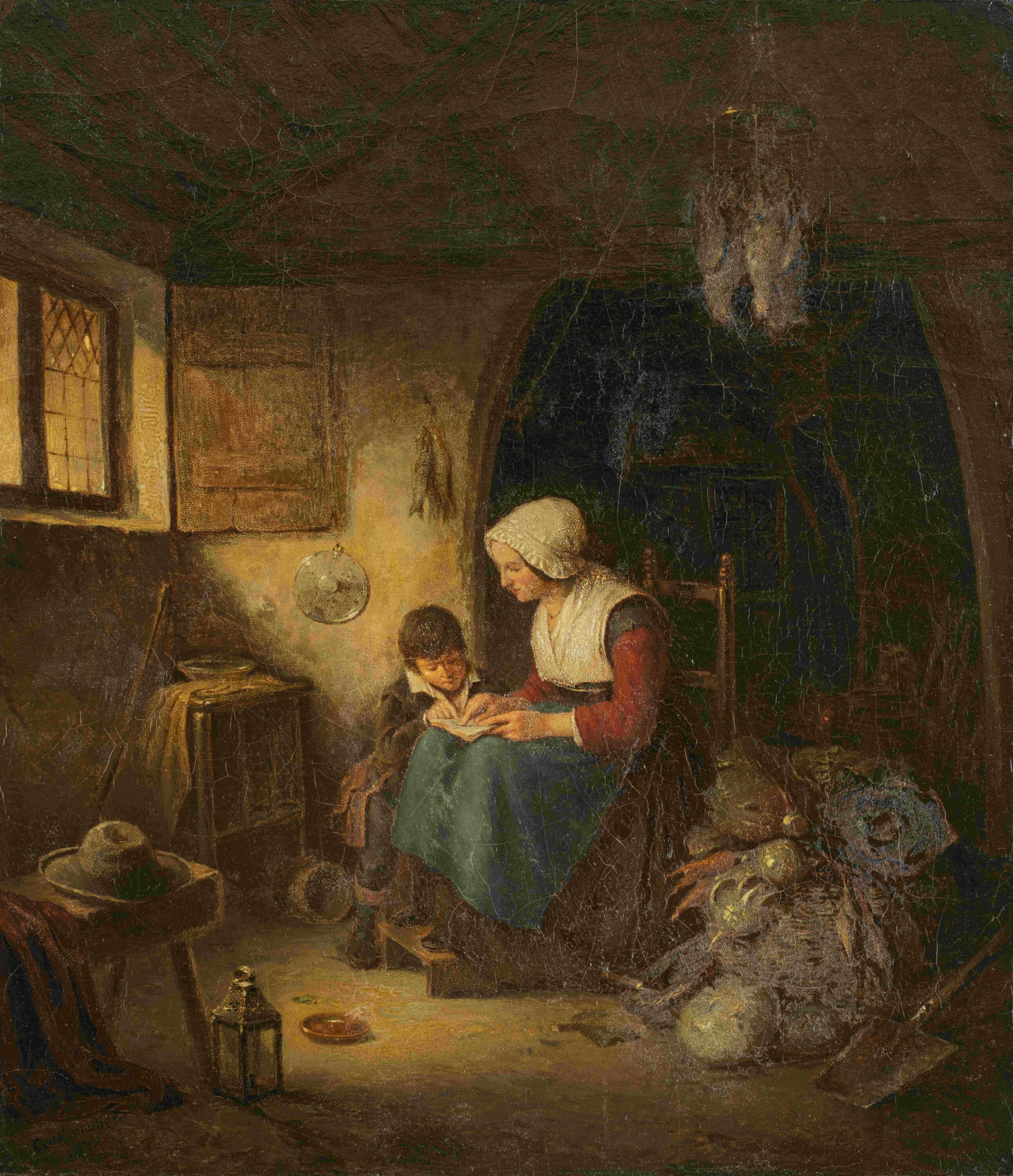 Mutter mit Knaben, lesend (Kunstsammlungen Chemnitz, Inv.-Nr. 17 CC BY-NC-ND)