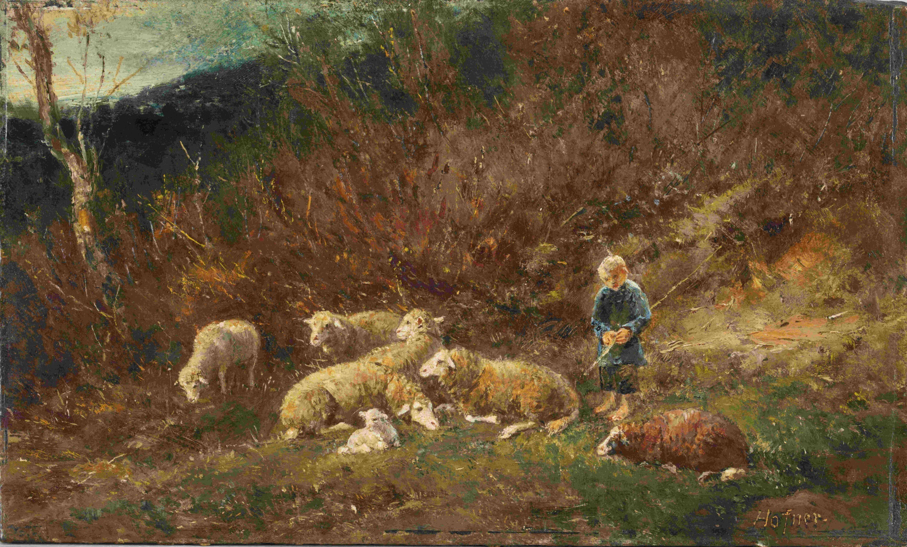 Weidende Schafe (Kunstsammlungen Chemnitz, Inv.-Nr. 28 CC BY-NC-ND)