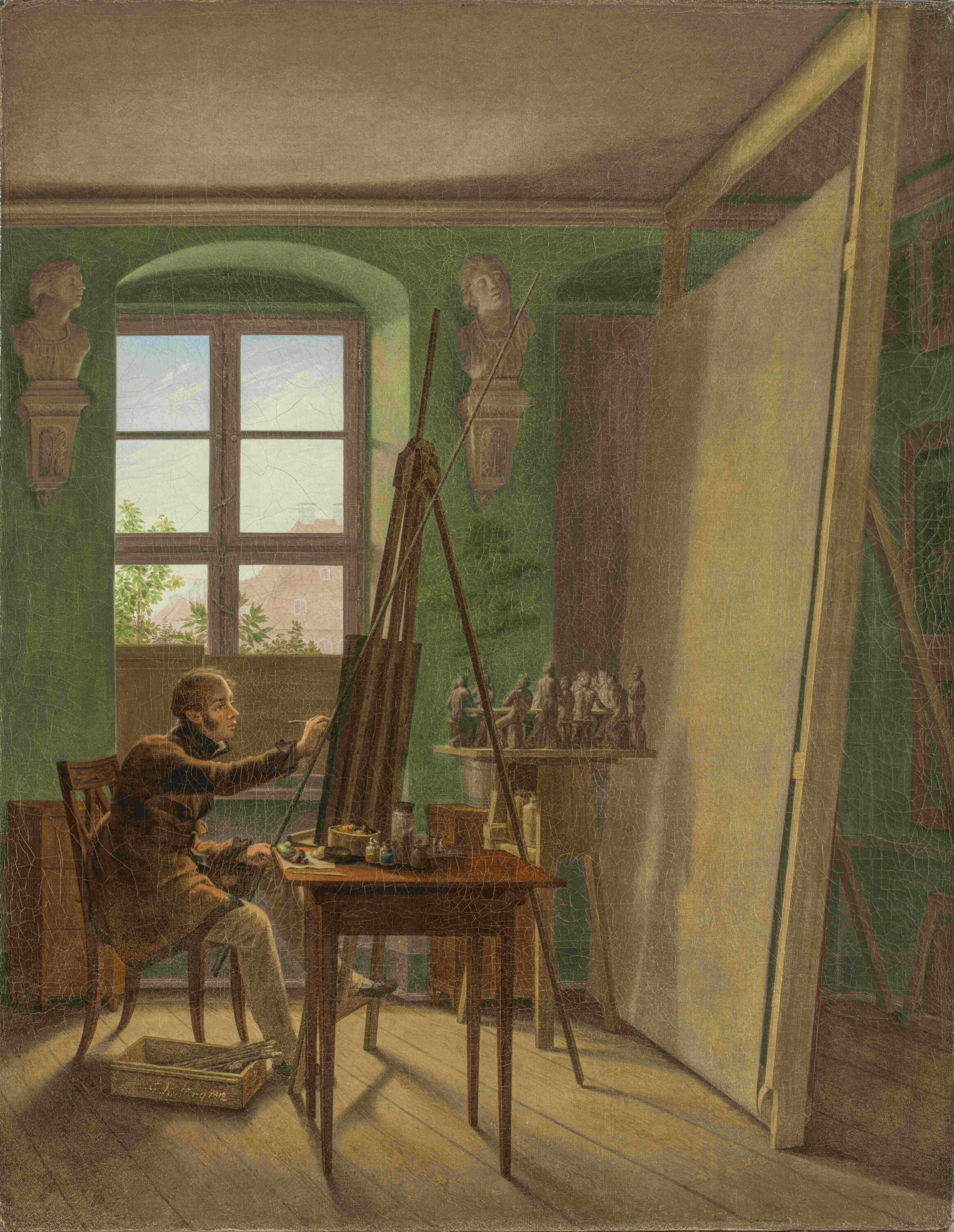 Der Maler Matthäi im Atelier (Kunstsammlungen Chemnitz, Inv.-Nr. 505 CC BY-NC-ND)