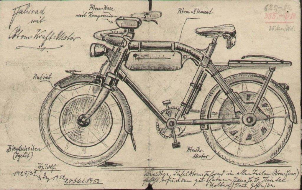 Fahrrad mit Atomkraft-Motor (Rosengarten e.V. RR-R)