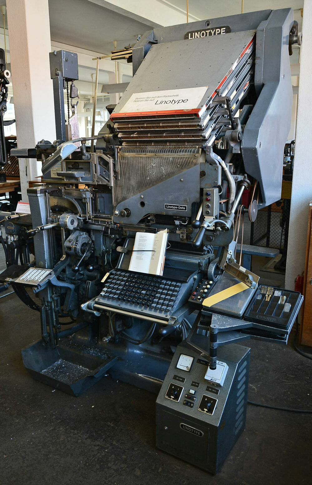 Linotype, Modell 54 "Delta" (Museum für Druckkunst Leipzig CC BY-NC-SA)