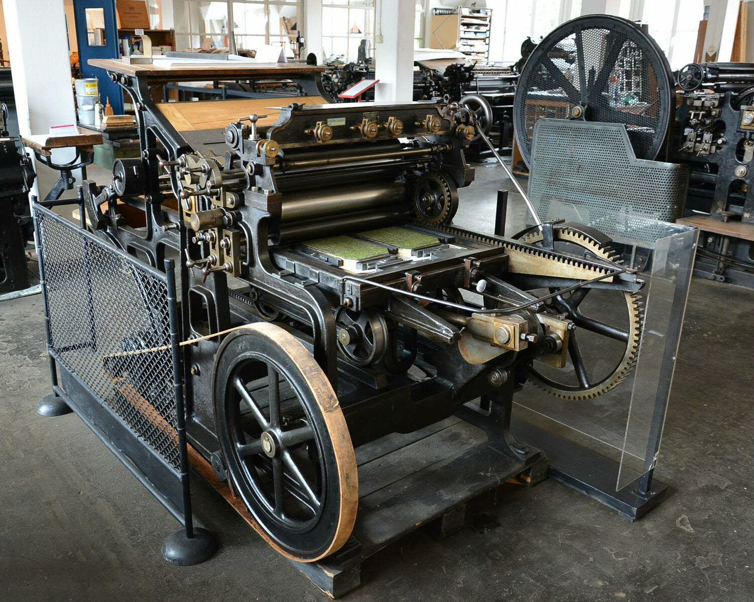 Stoppzylinderdruckmaschine (Museum für Druckkunst Leipzig CC BY-NC-ND)