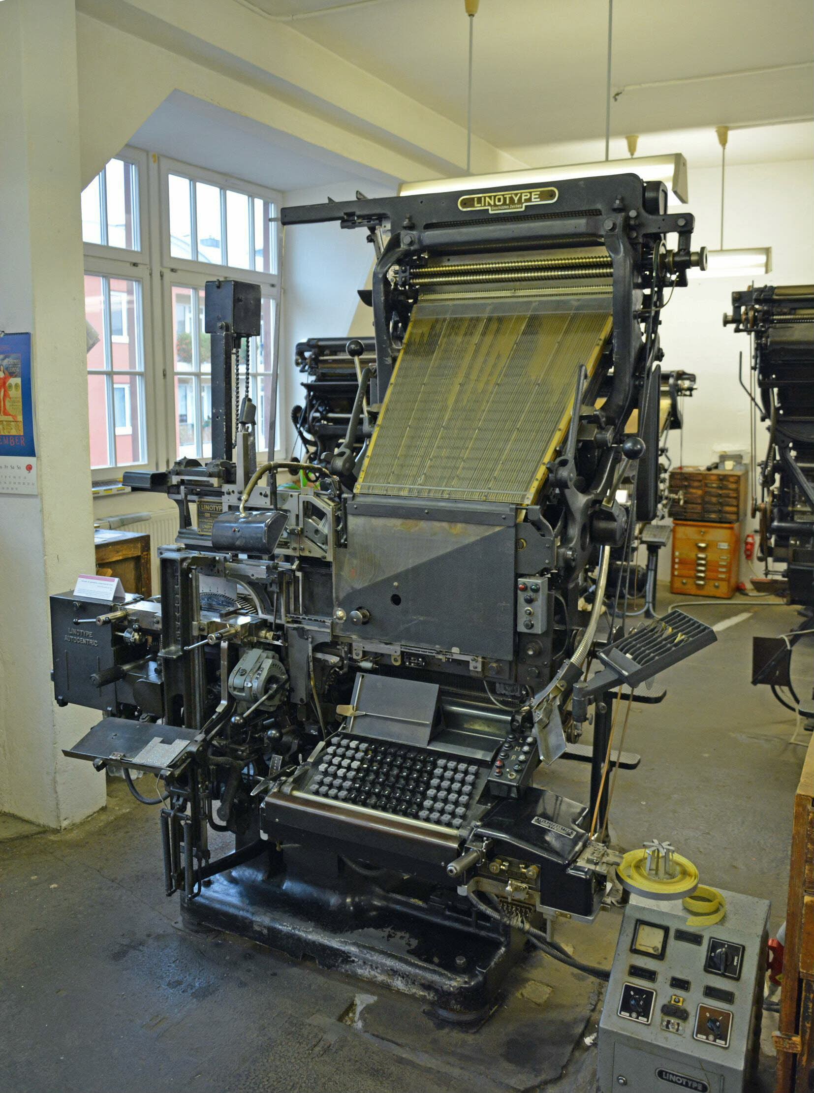 Linotype Schnellsetzmaschine Modell 5cS Quick (Museum für Druckkunst Leipzig CC BY-NC-SA)