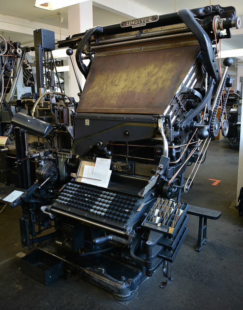 Multimagazin-Linotype-Ideal Modell 4b (Museum für Druckkunst Leipzig CC BY-NC-SA)
