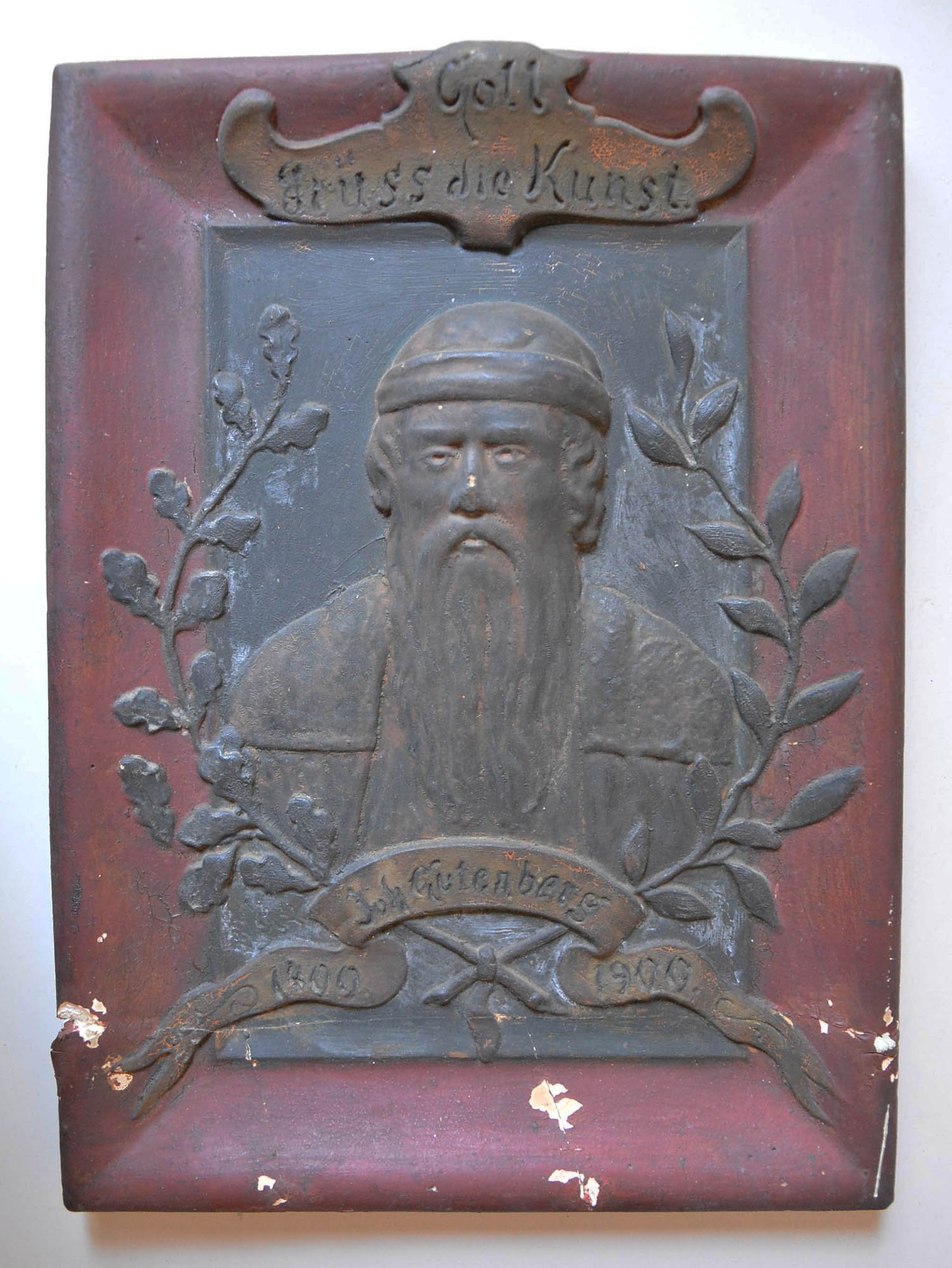 Portraitrelief Johannes Gutenberg (Museum für Druckkunst Leipzig CC BY-NC-SA)