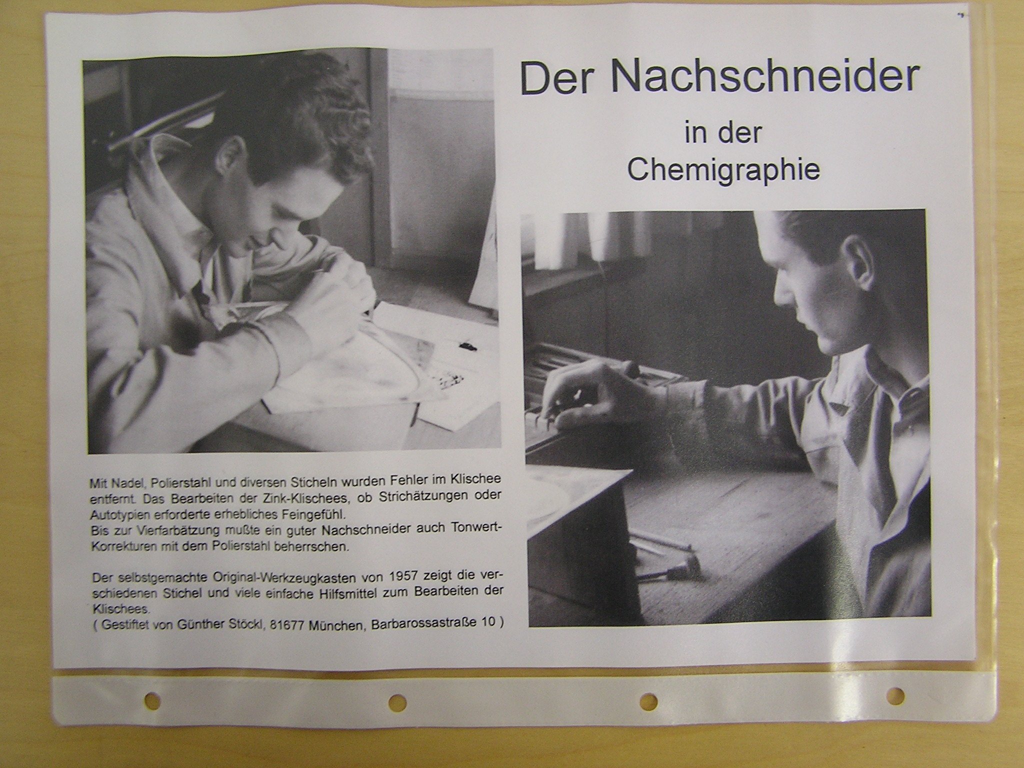 Werkzeugkasten für den Nachschneider in der Chemographie (Museum für Druckkunst Leipzig CC BY-NC-SA)