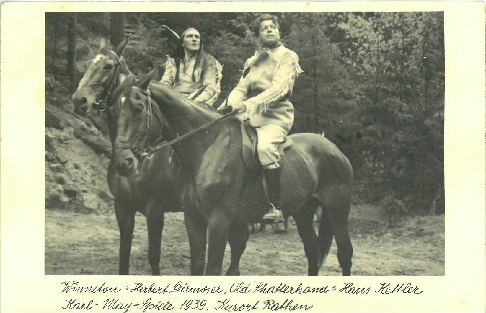 Karl-May-Spiele, Rathen; Winnetou (Herbert Dirmoser), Old Shatterhand (Hans Kettler) (Karl-May-Museum gGmbH RR-R)