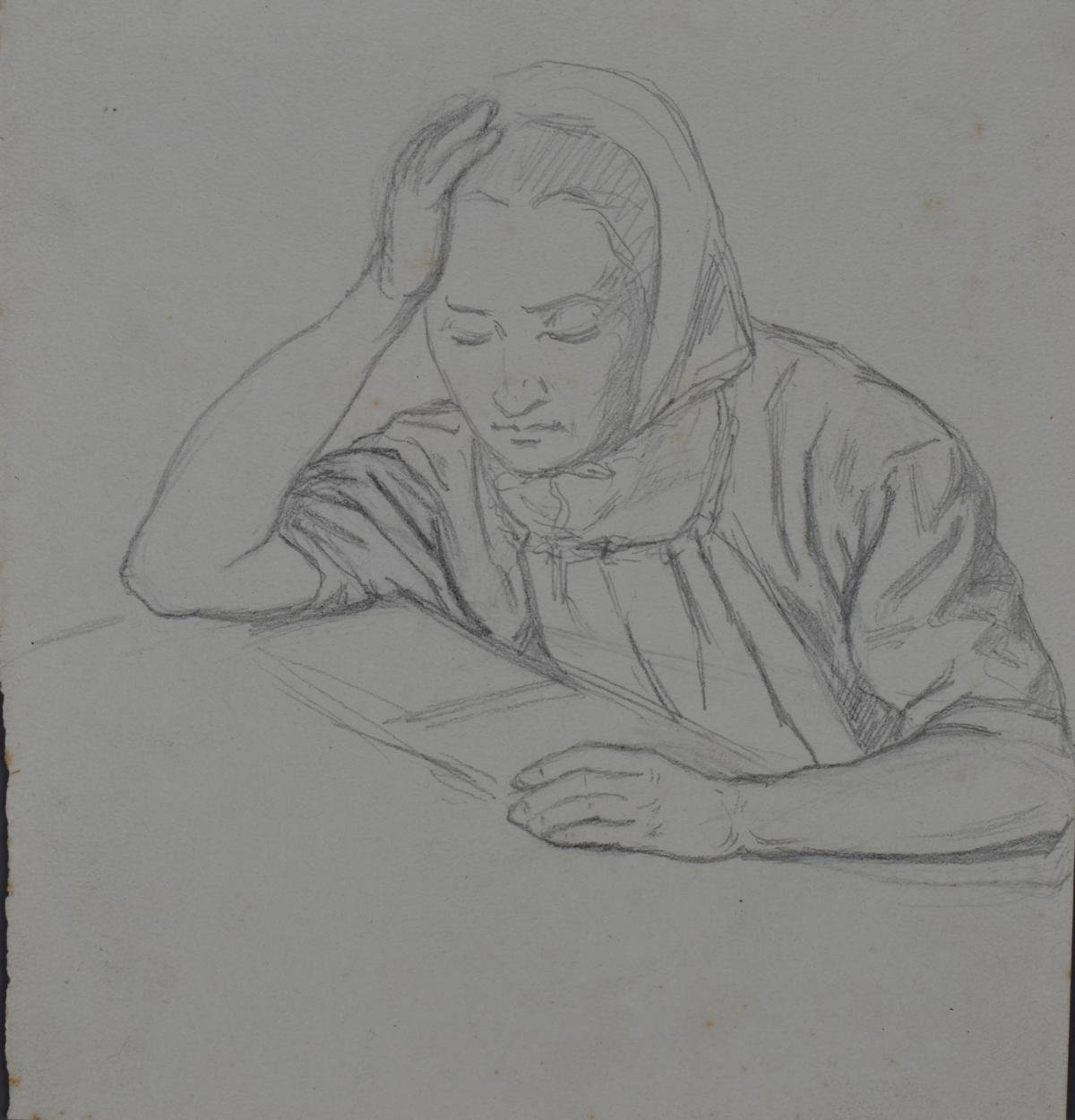 Lesende Frau (Heimatmuseum Ebersbach-Neugersdorf CC BY-NC-SA)
