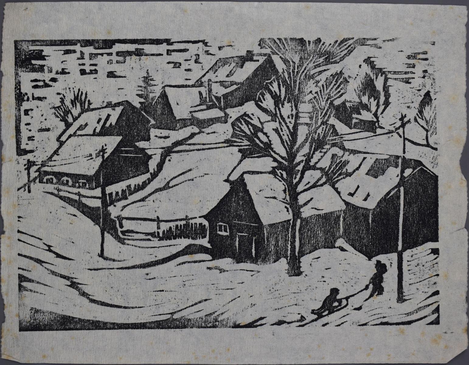 Ortsansicht im Winter (Heimatmuseum Ebersbach-Neugersdorf CC BY-NC-SA)