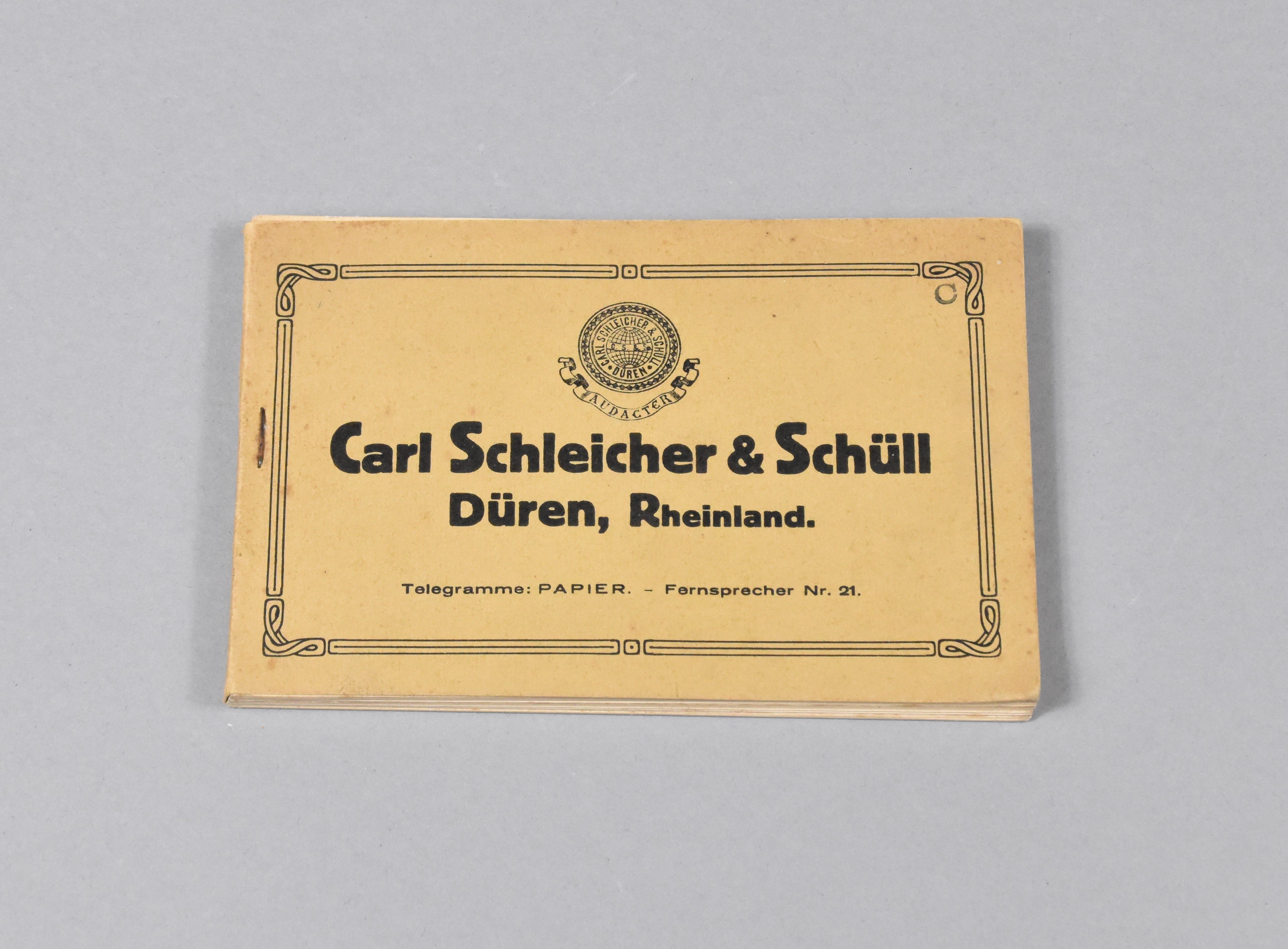Kartonproben der Firma Carl Schleicher & Schüll (Heimatwelten Zwönitz CC BY-NC-SA)