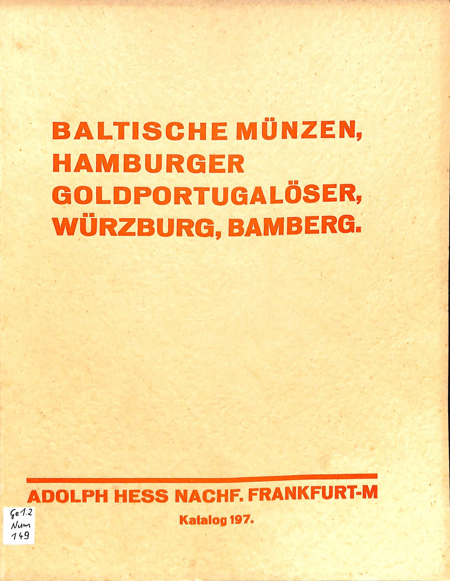 Adolph Hess Nachfolger, Auktionskatalog 197, 28.01.1930 (Heimatwelten Zwönitz CC BY-NC-SA)