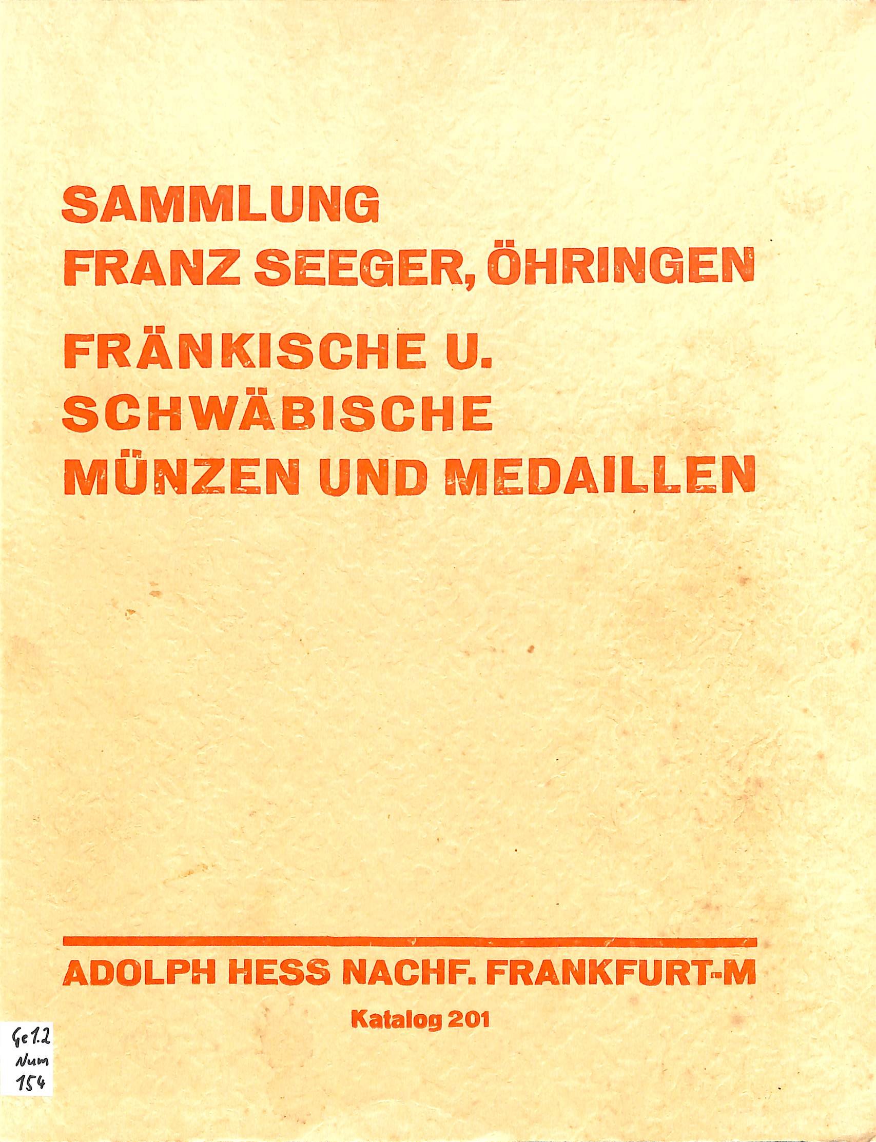 Adolph Hess Nachfolger, Katalog 201, Versteigerung am 23.06.1930 (Heimatwelten Zwönitz CC BY-NC-SA)