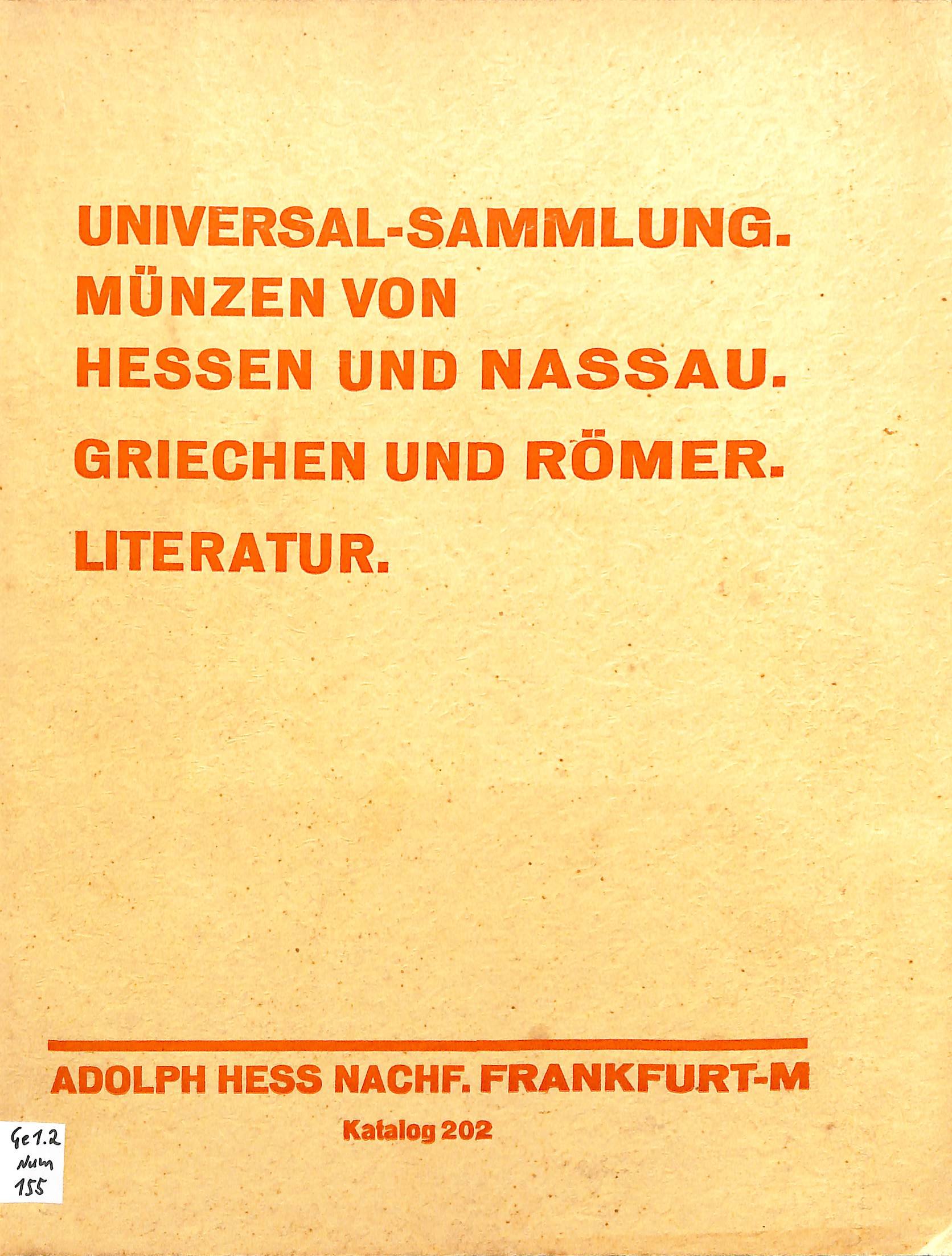 Adolph Hess Nachfolger, Katalog 202, Versteigerung am 28.10.1930 (Heimatwelten Zwönitz CC BY-NC-SA)