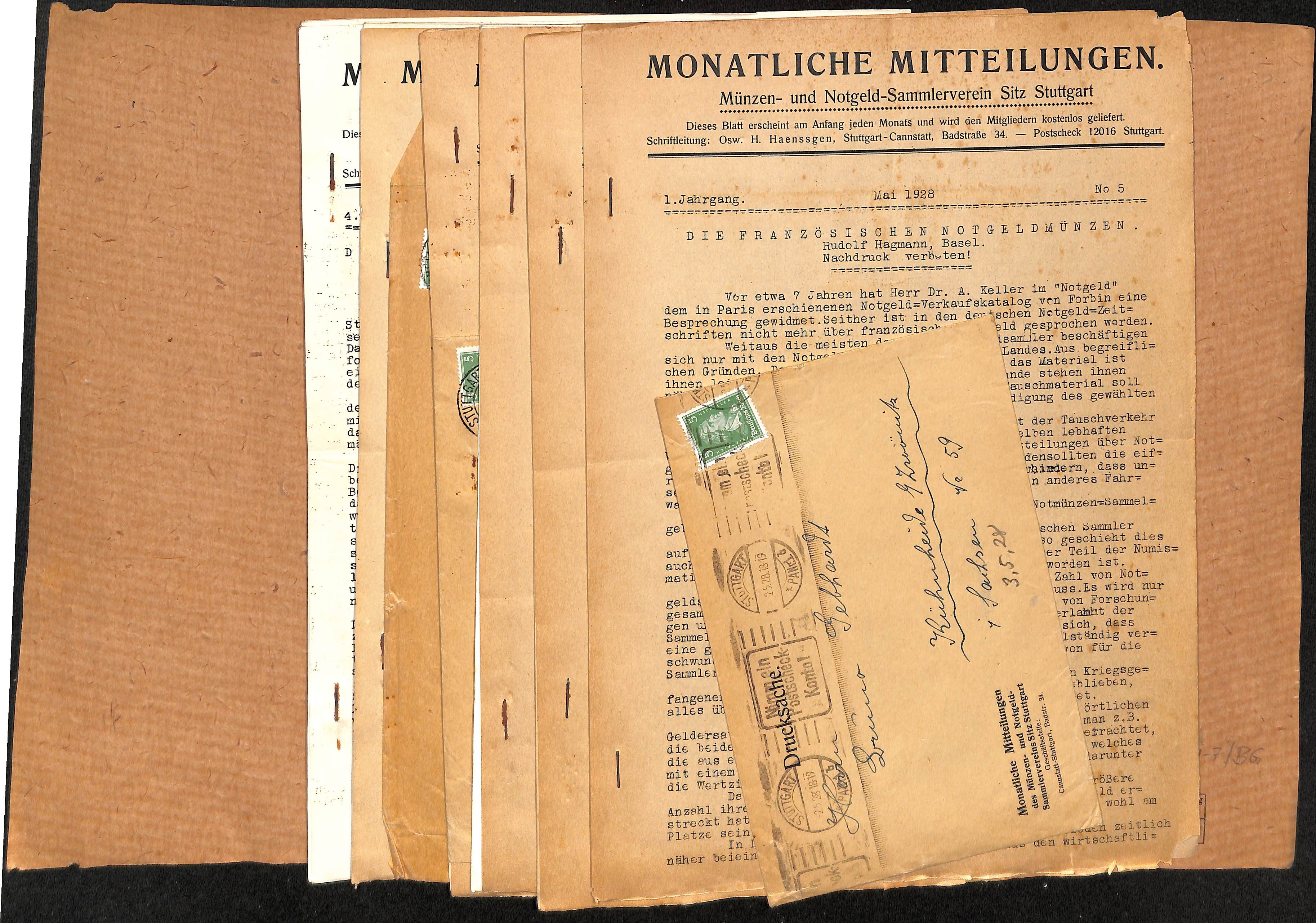 Monatliche Mitteilungen - Münzen- und Notgeld-Sammlerverein Stuttgart 1928 bis 1932 (Heimatwelten Zwönitz CC BY-NC-SA)
