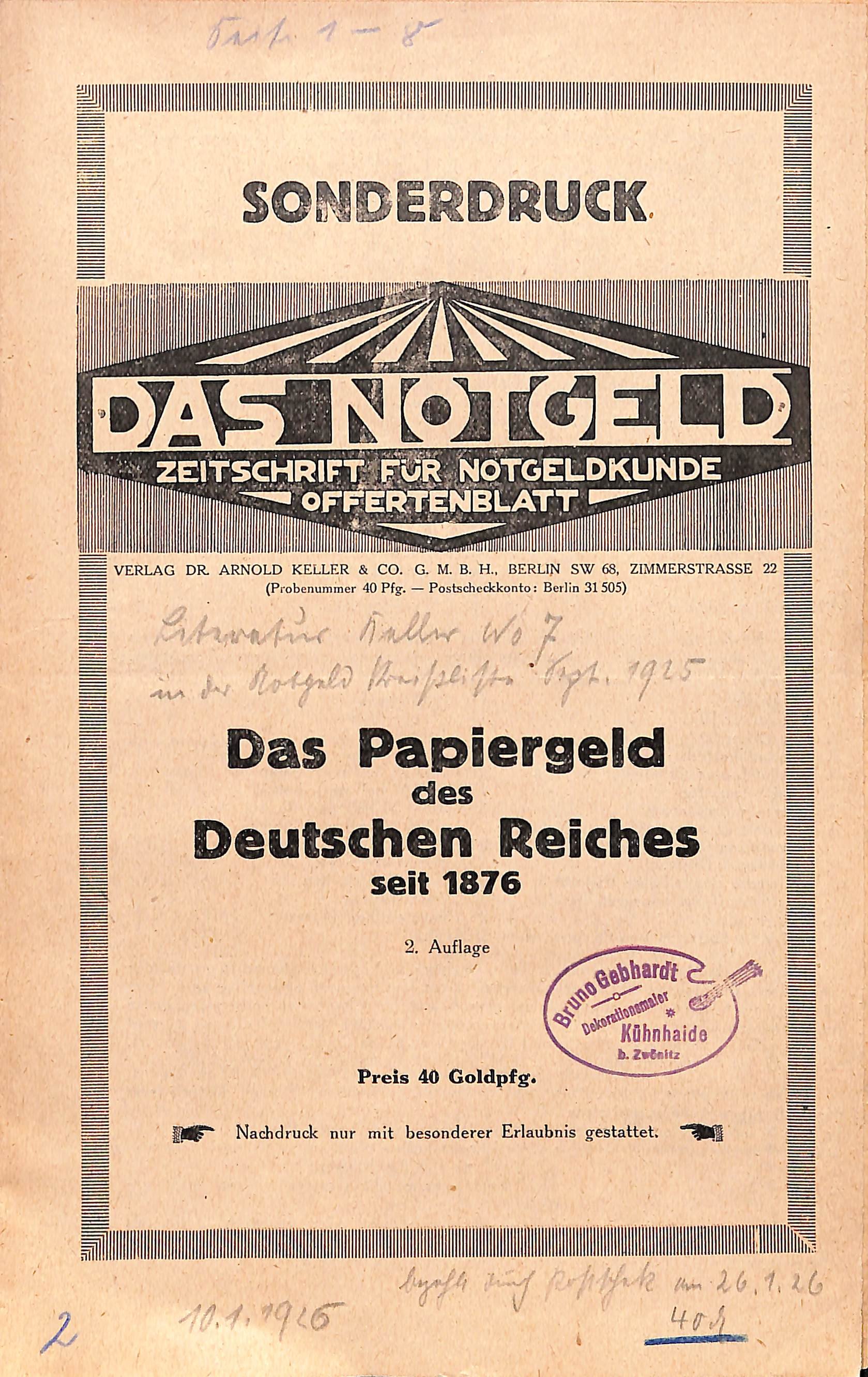 Das Papiergeld des Deutschen Reiches seit 1876 (Heimatwelten Zwönitz CC BY-NC-SA)
