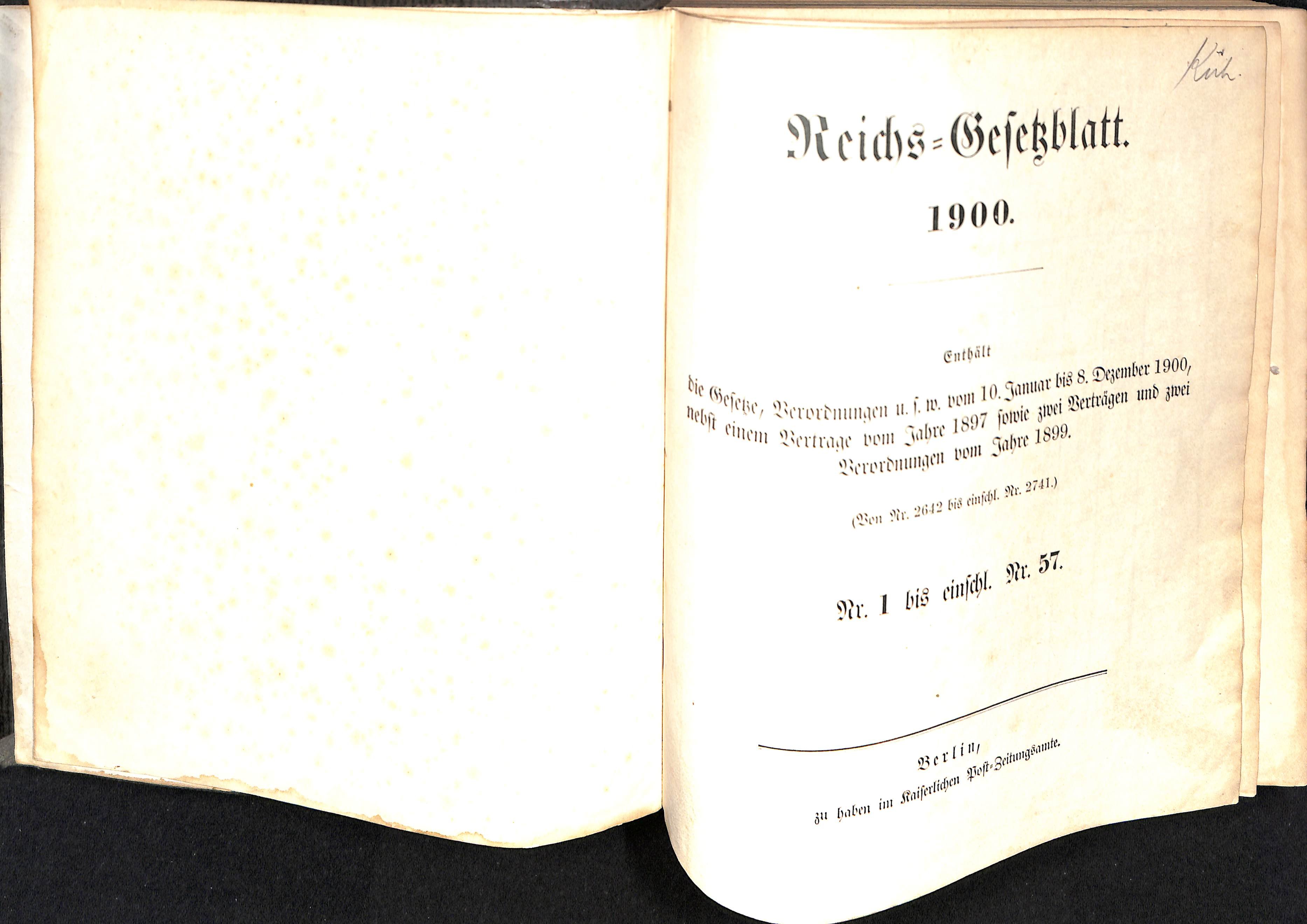 Reichs-Gesetzblatt 1900 (HEIMATWELTEN Zwönitz - Raritätensammlung Bruno Gebhardt CC BY-NC-SA)